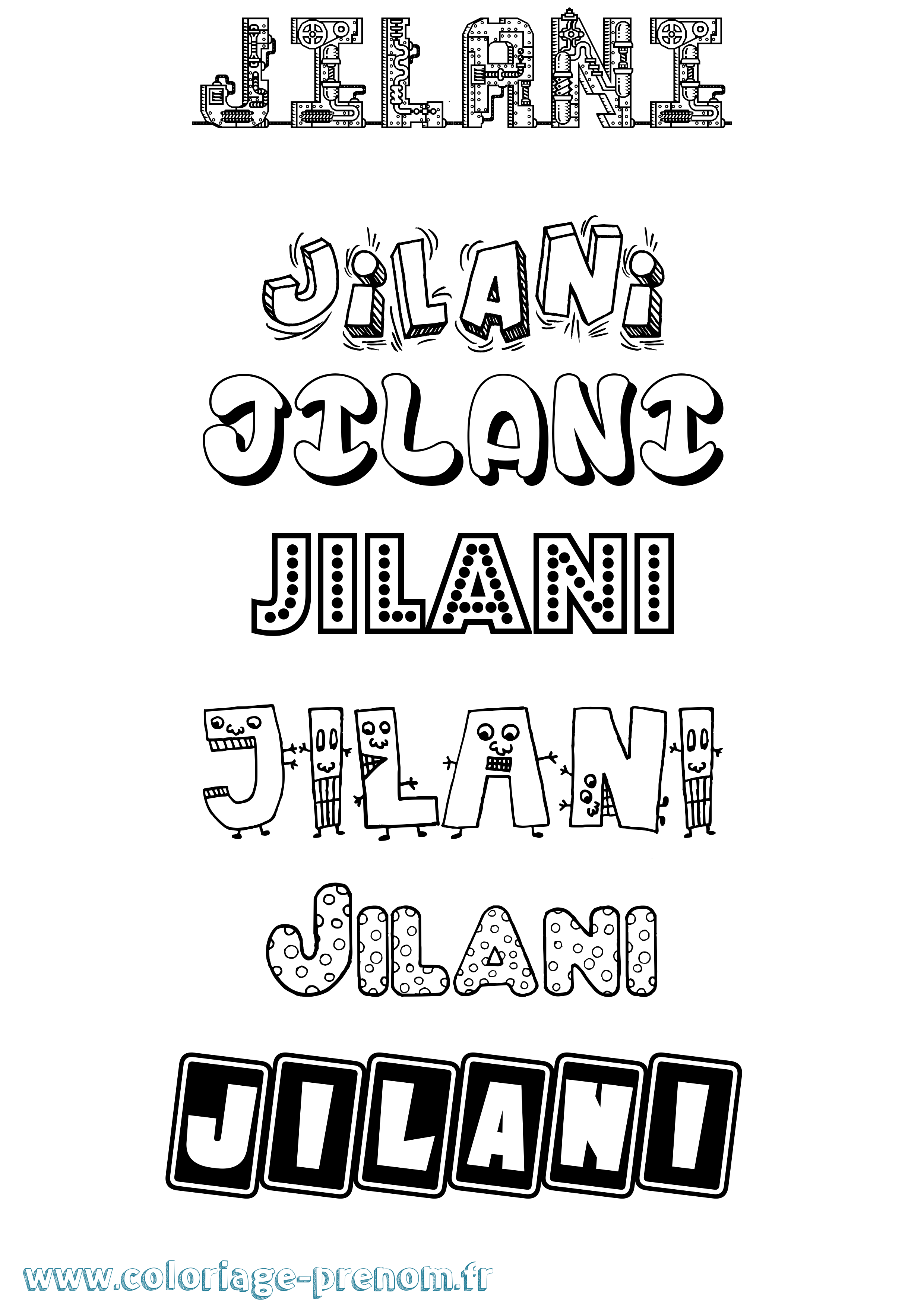 Coloriage Jilani Fun Coloriage prénom Jilani Fun
