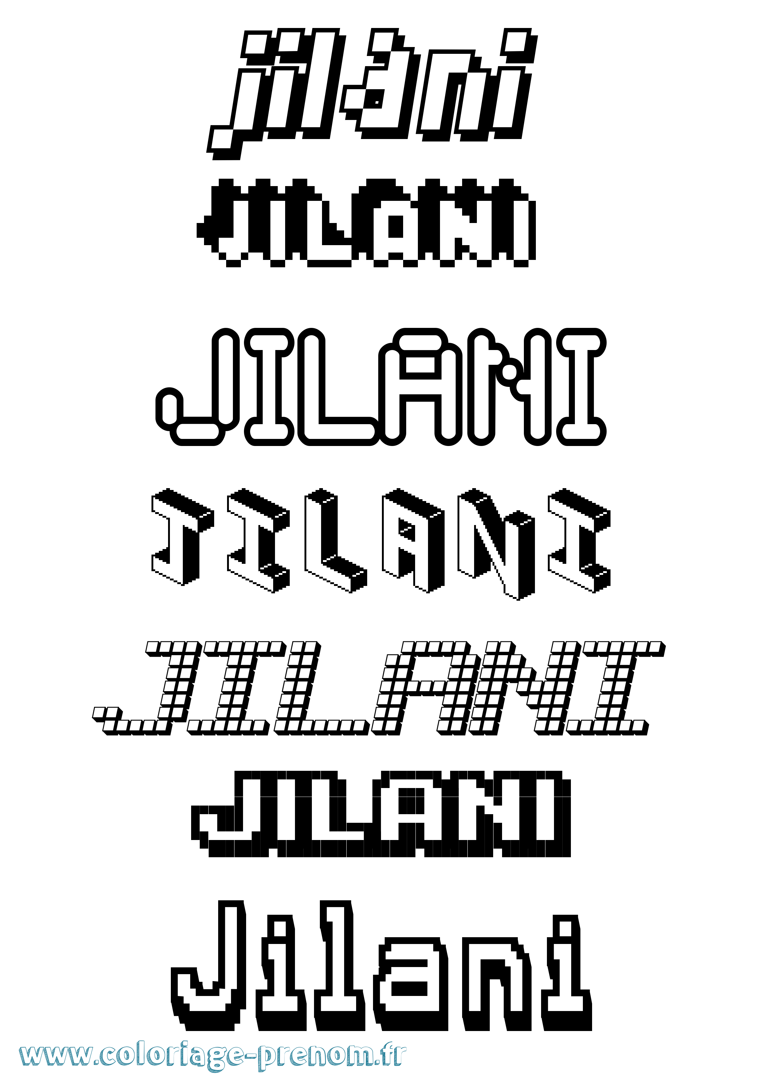 Coloriage Jilani Pixel Coloriage prénom Jilani Pixel