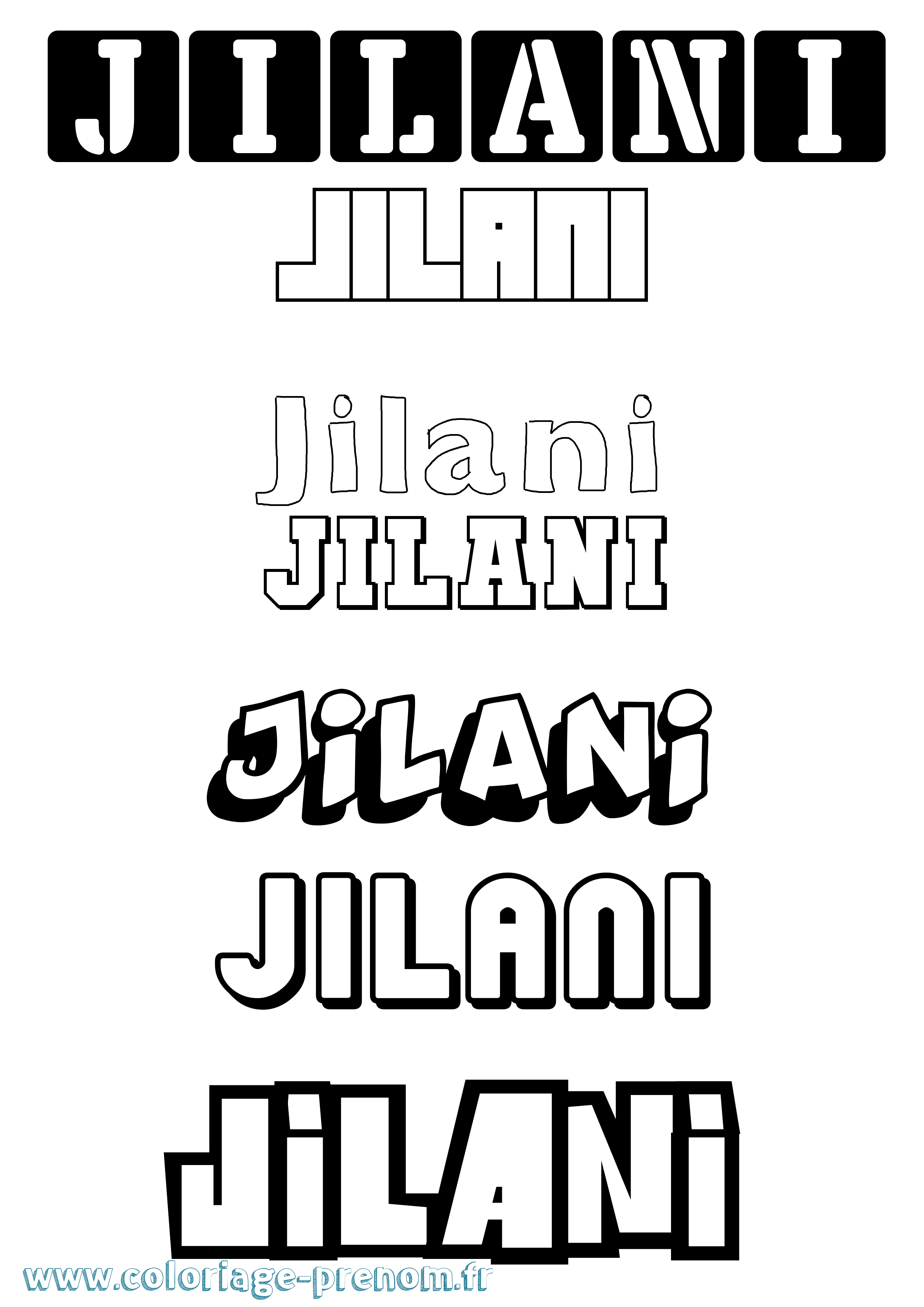 Coloriage Jilani Simple Coloriage prénom Jilani Simple