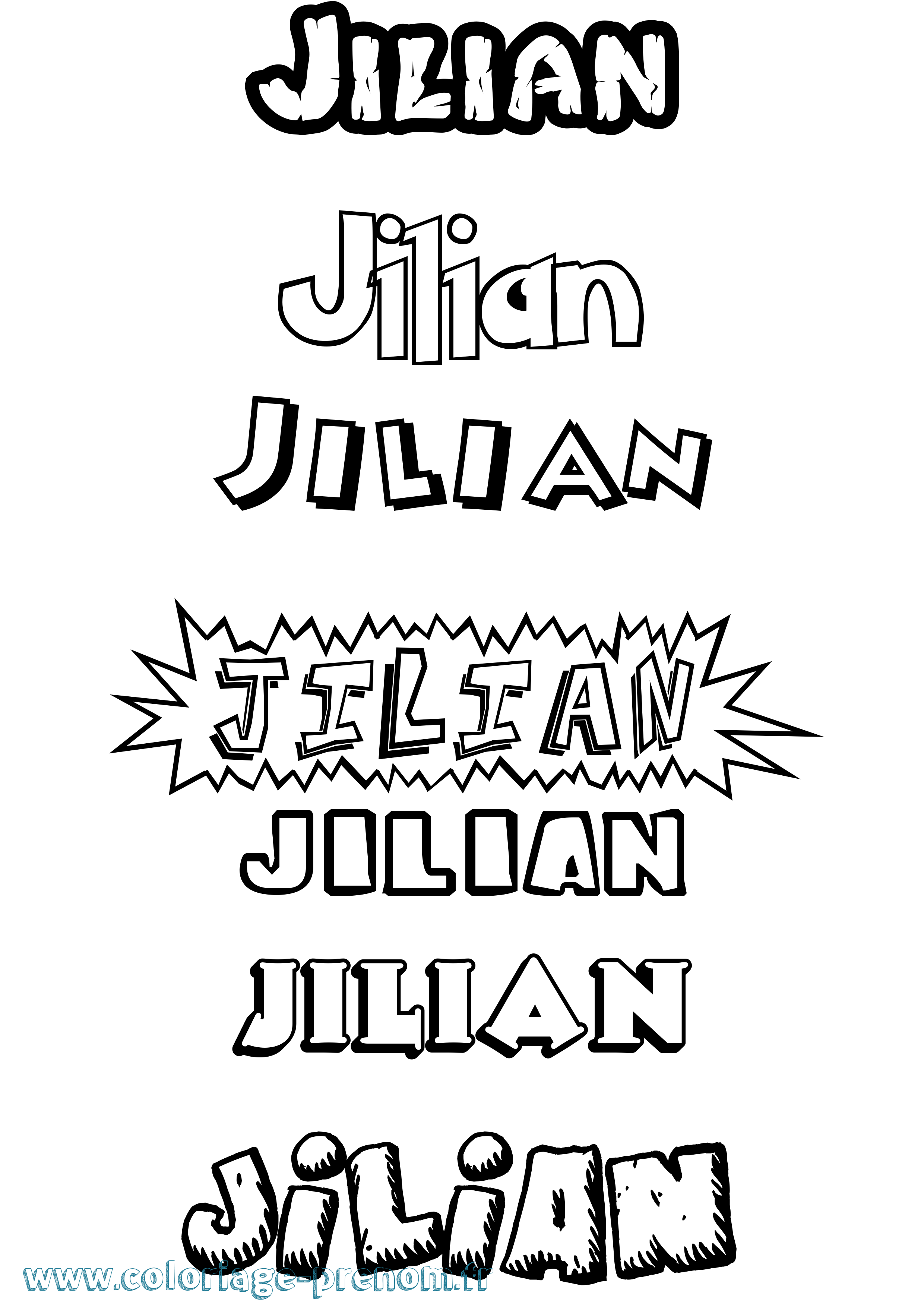 Coloriage Jilian Dessin Animé Coloriage prénom Jilian Dessin Animé