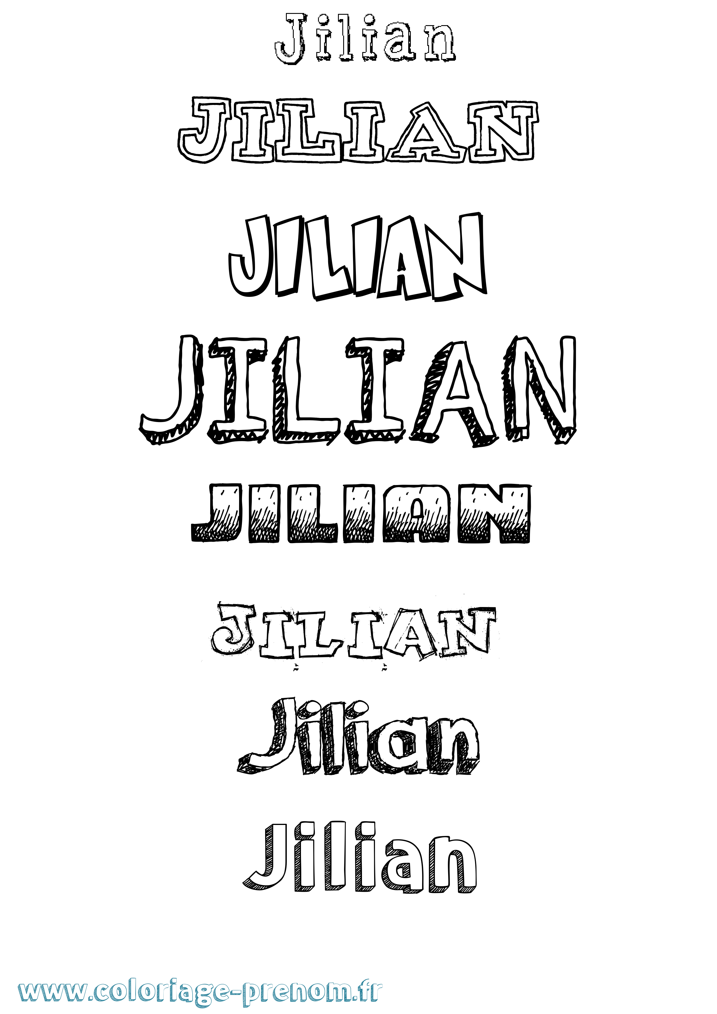 Coloriage Jilian Dessiné Coloriage prénom Jilian Dessiné