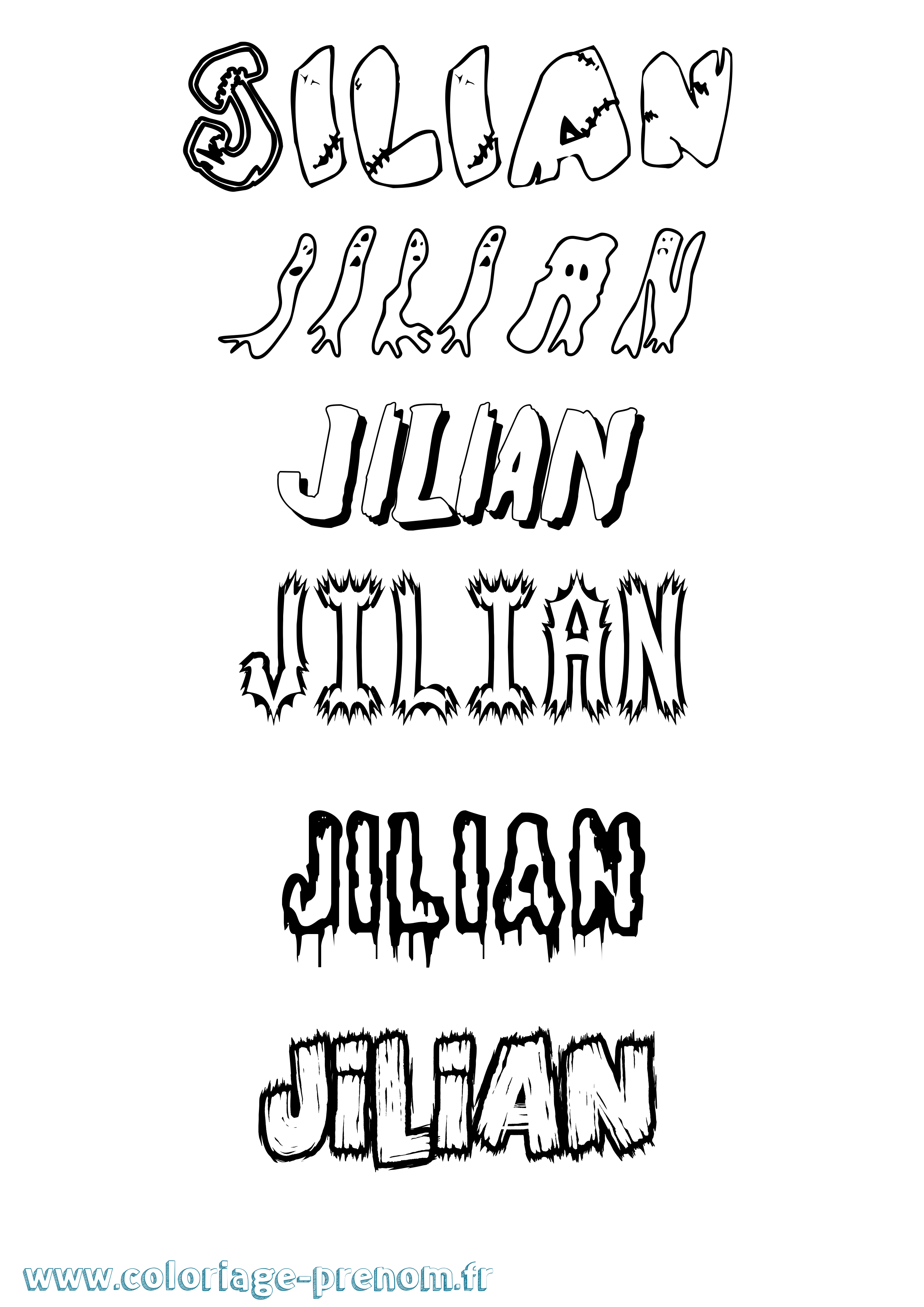 Coloriage Jilian Frisson Coloriage prénom Jilian Frisson