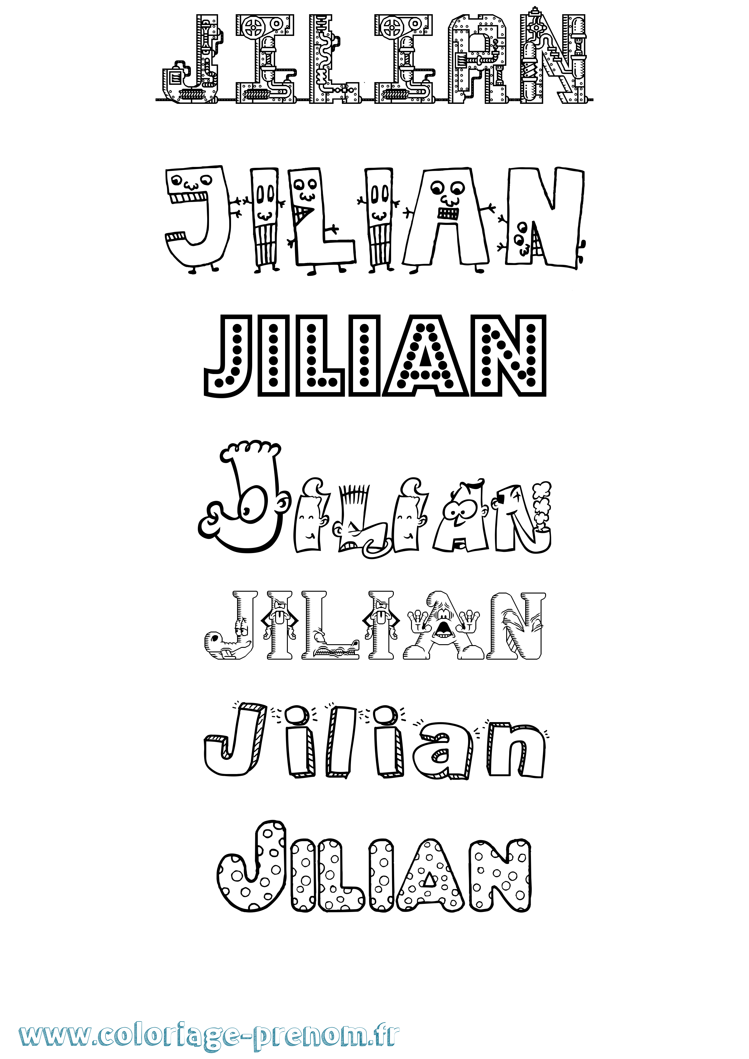 Coloriage Jilian Fun Coloriage prénom Jilian Fun