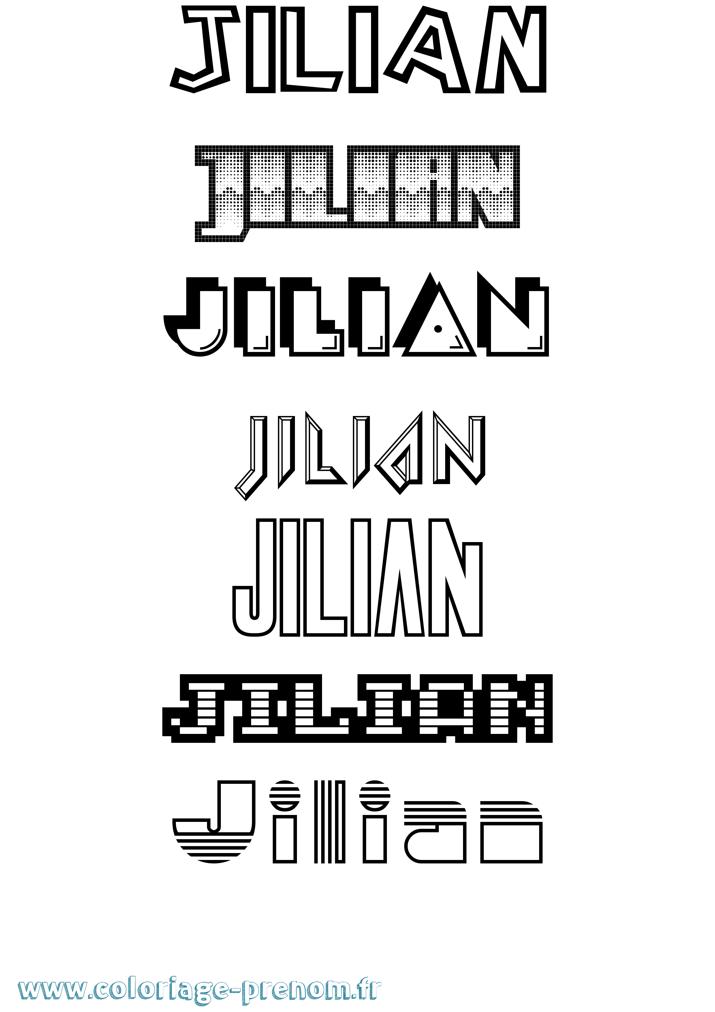 Coloriage Jilian Jeux Vidéos Coloriage prénom Jilian Jeux Vidéos