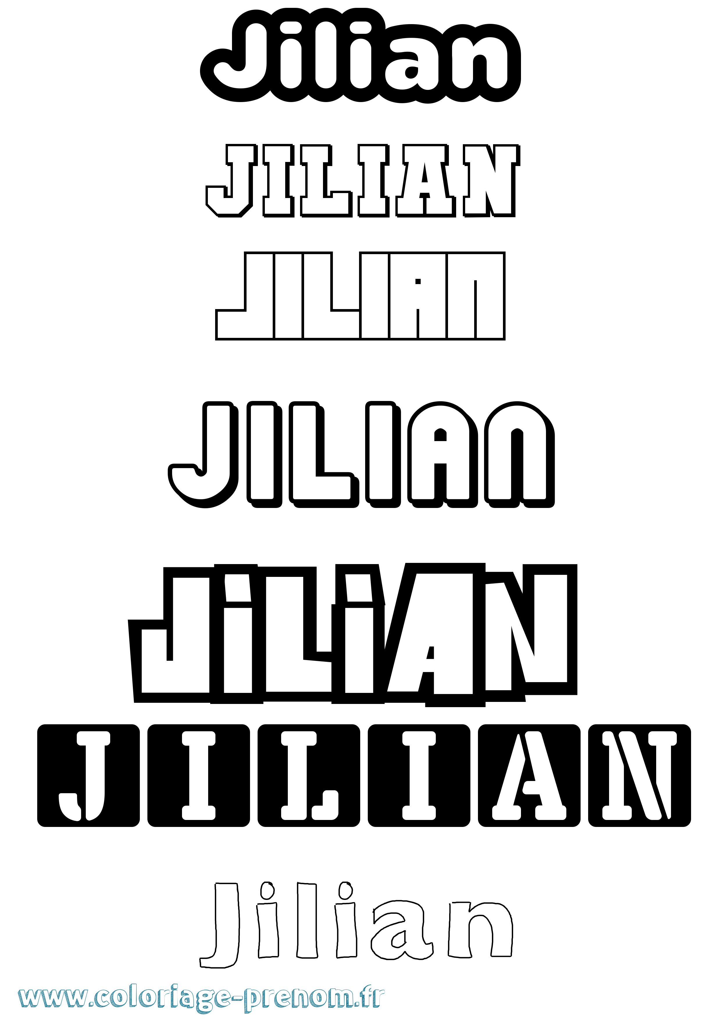 Coloriage Jilian Simple Coloriage prénom Jilian Simple
