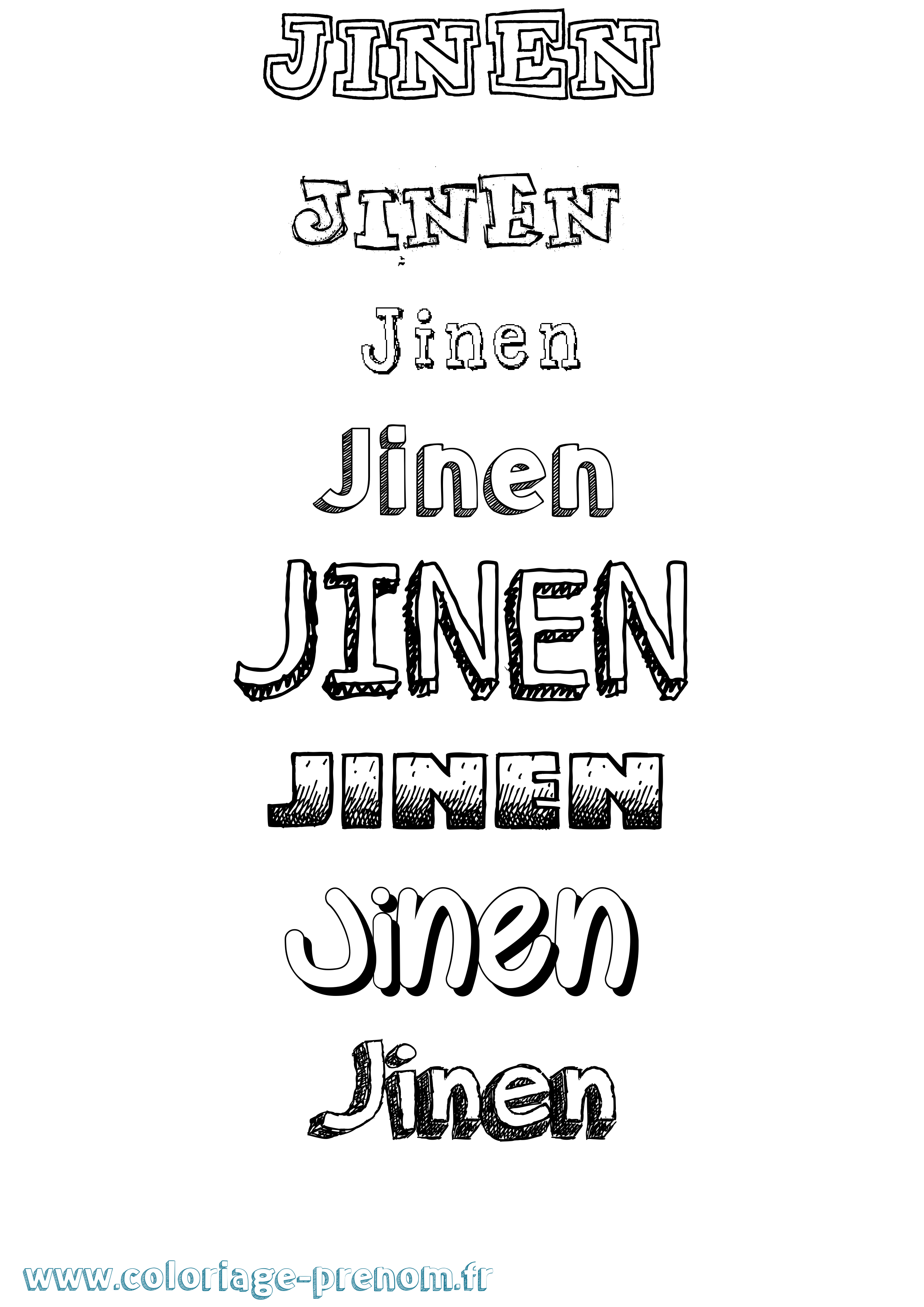 Coloriage Jinen Dessiné Coloriage prénom Jinen Dessiné