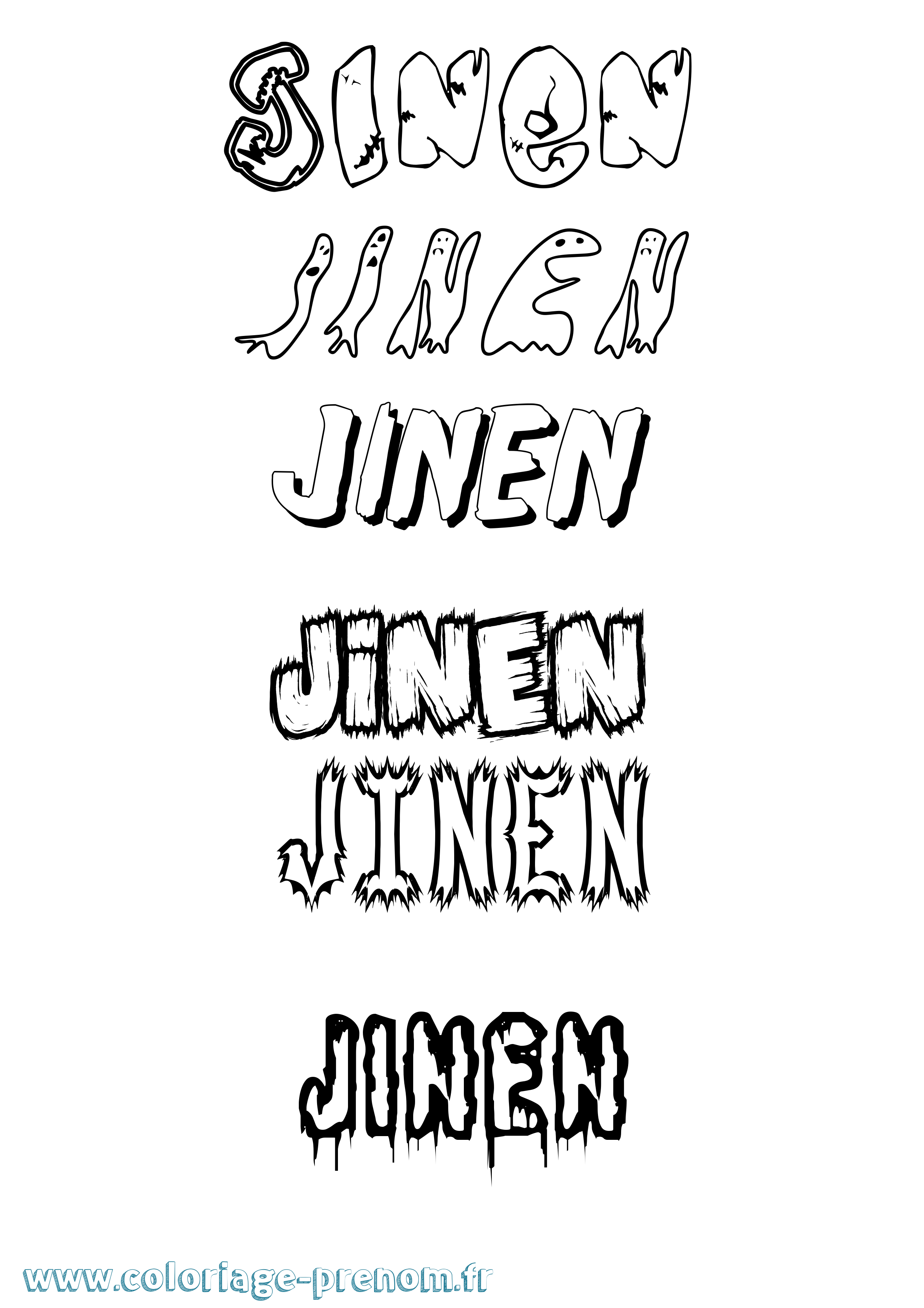 Coloriage Jinen Frisson Coloriage prénom Jinen Frisson