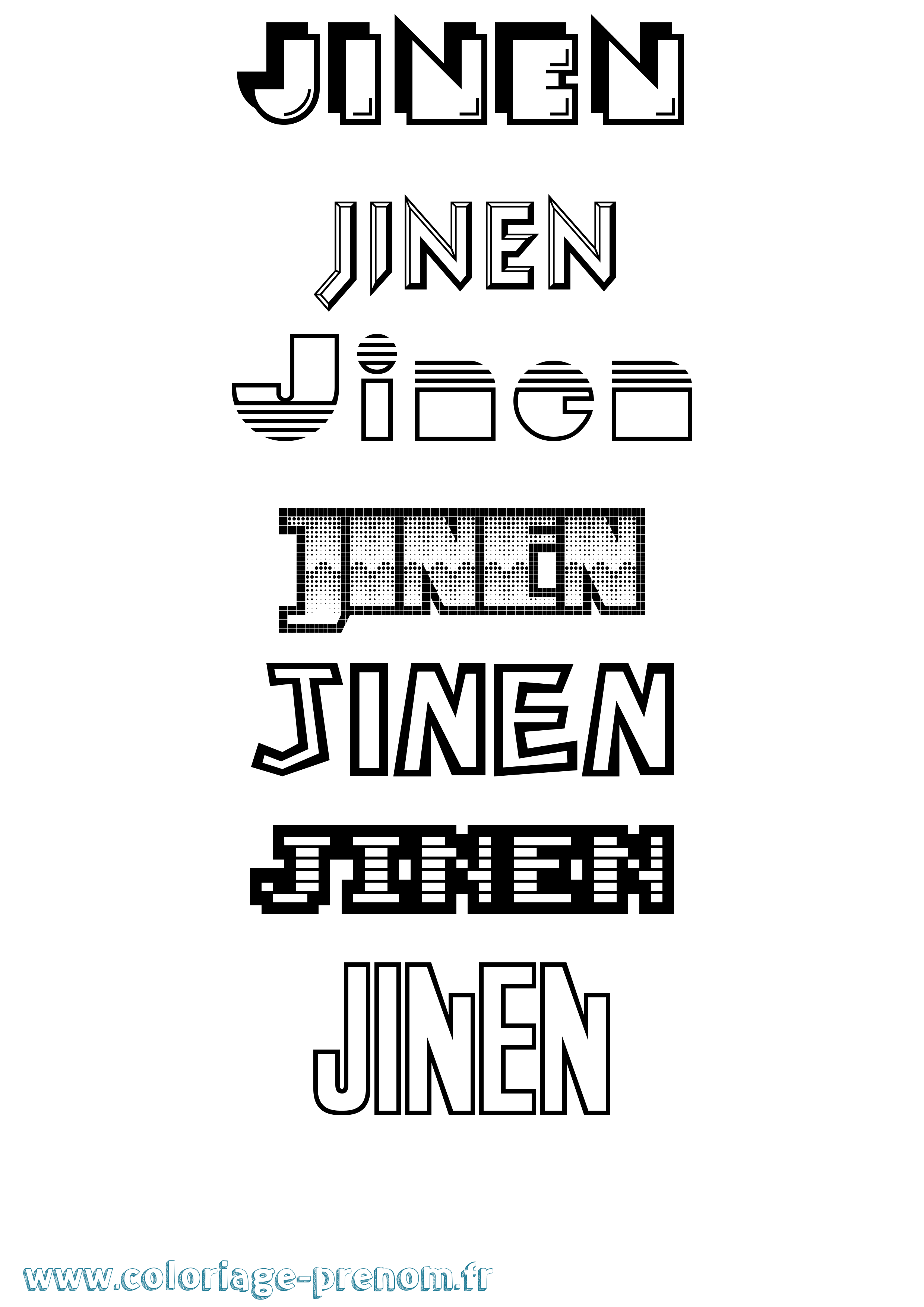 Coloriage Jinen Jeux Vidéos Coloriage prénom Jinen Jeux Vidéos