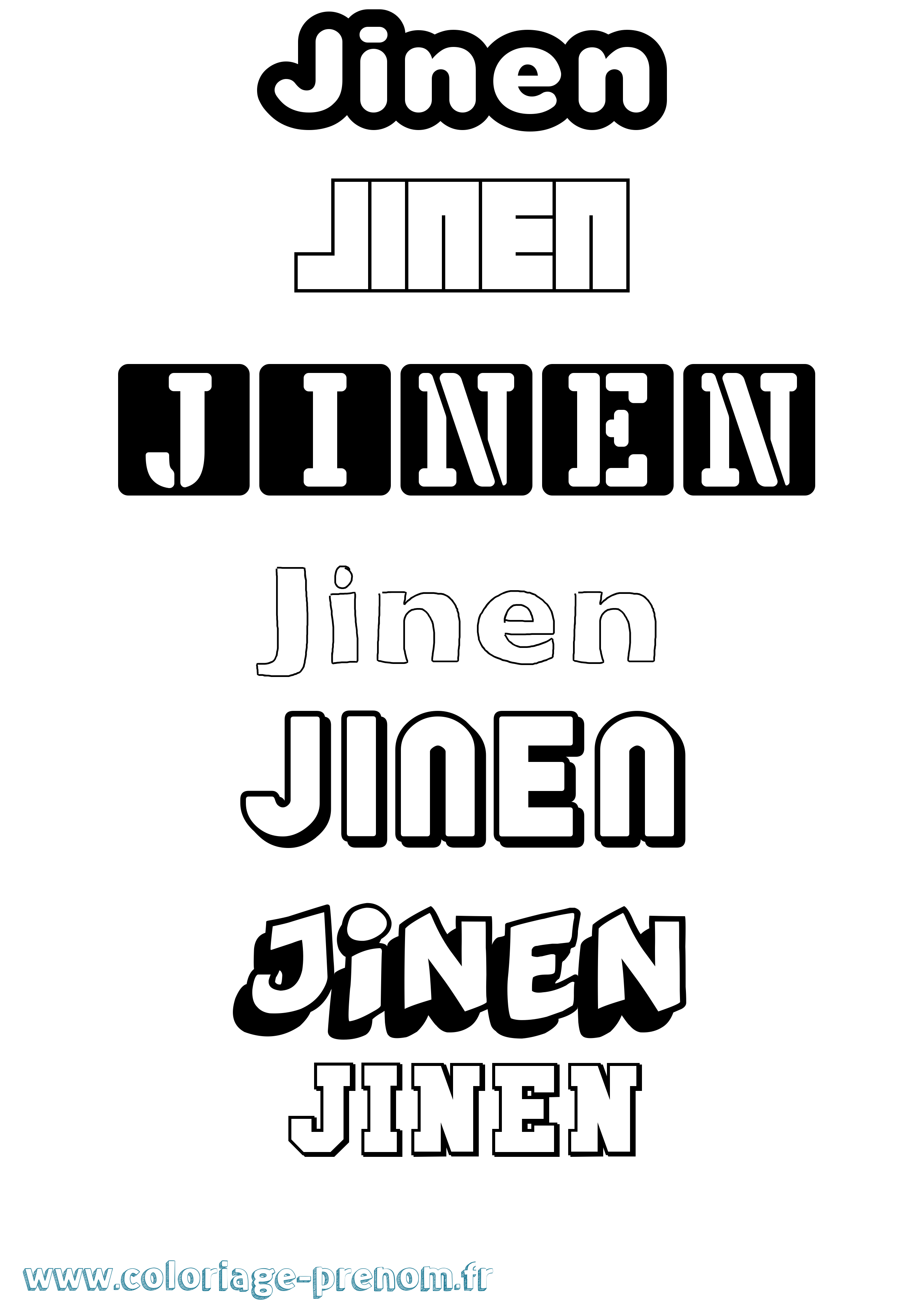 Coloriage Jinen Simple Coloriage prénom Jinen Simple