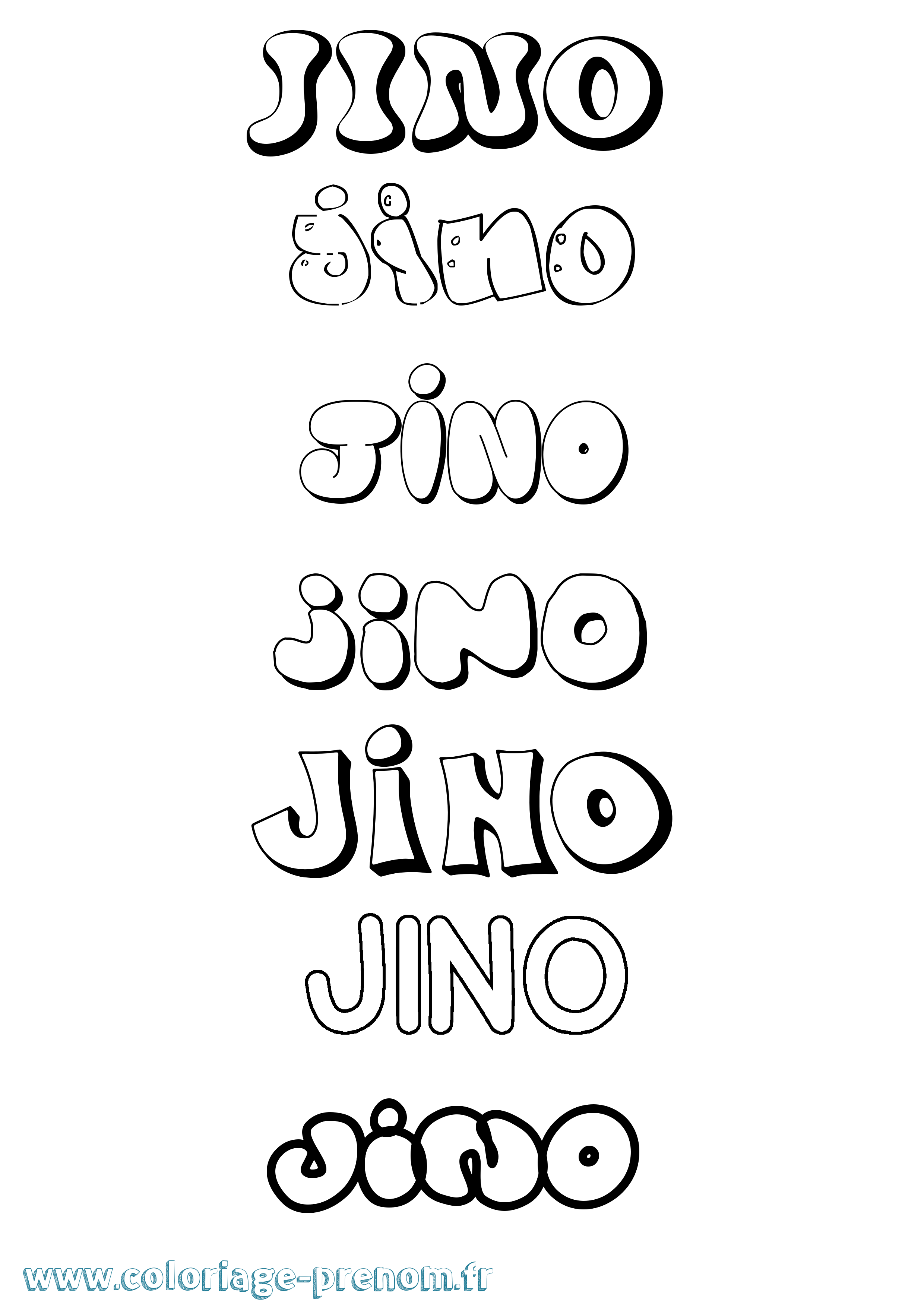 Coloriage Jino Bubble Coloriage prénom Jino Bubble