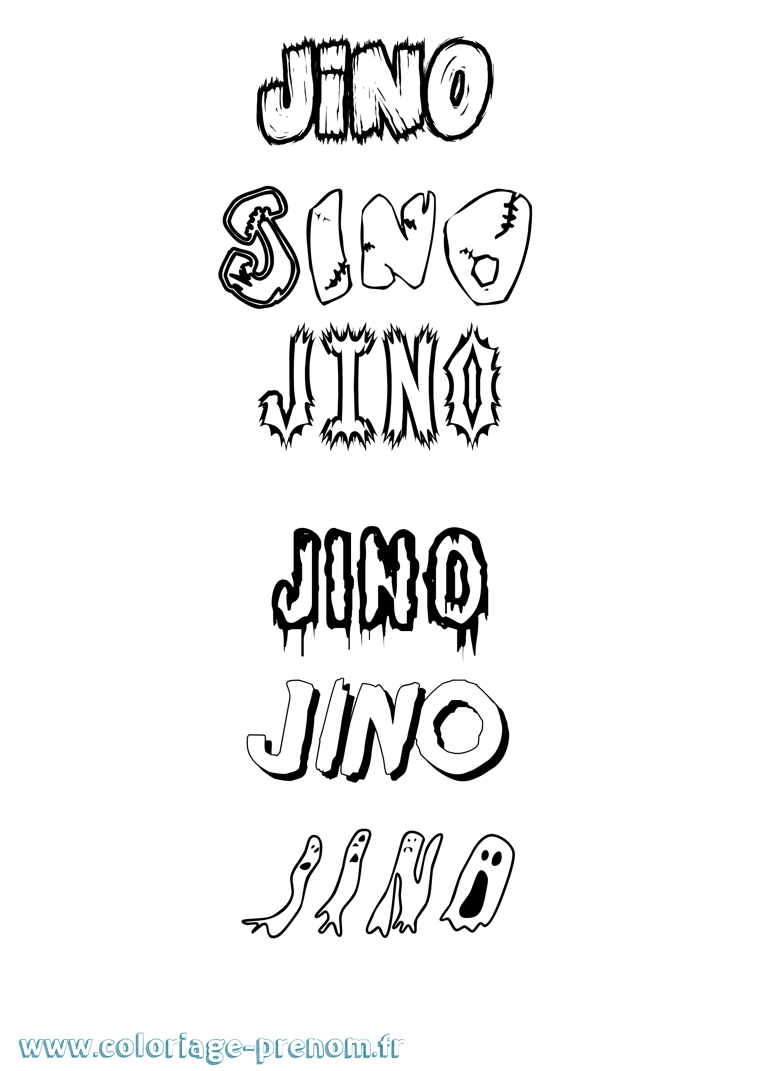 Coloriage Jino Frisson Coloriage prénom Jino Frisson