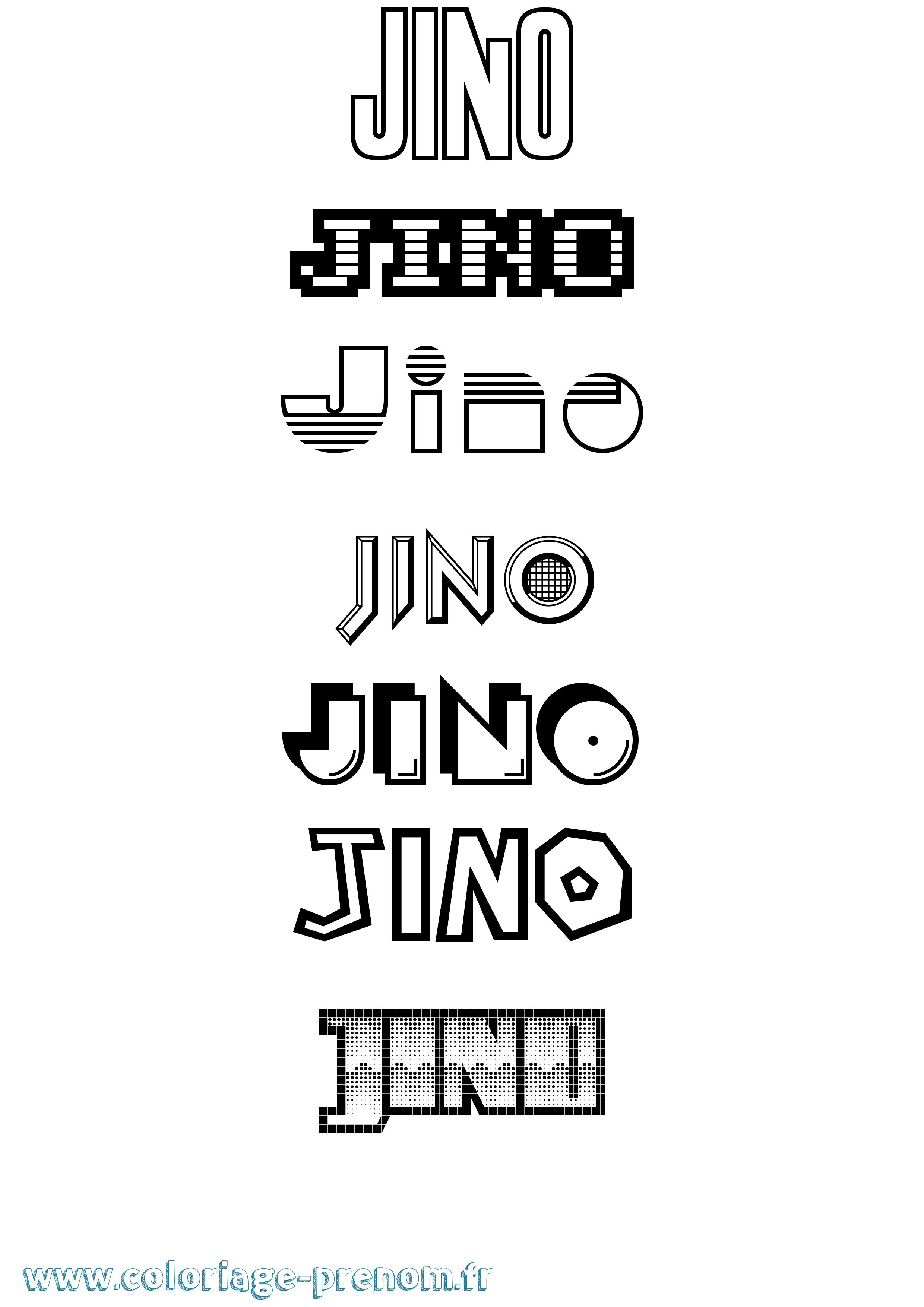 Coloriage Jino Jeux Vidéos Coloriage prénom Jino Jeux Vidéos