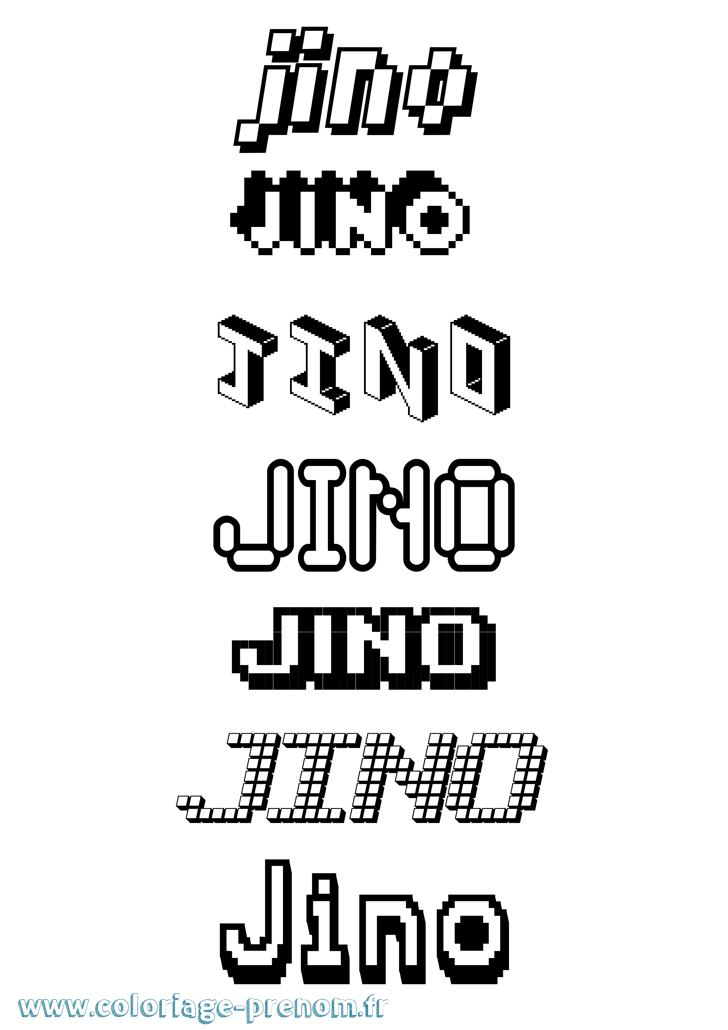 Coloriage Jino Pixel Coloriage prénom Jino Pixel