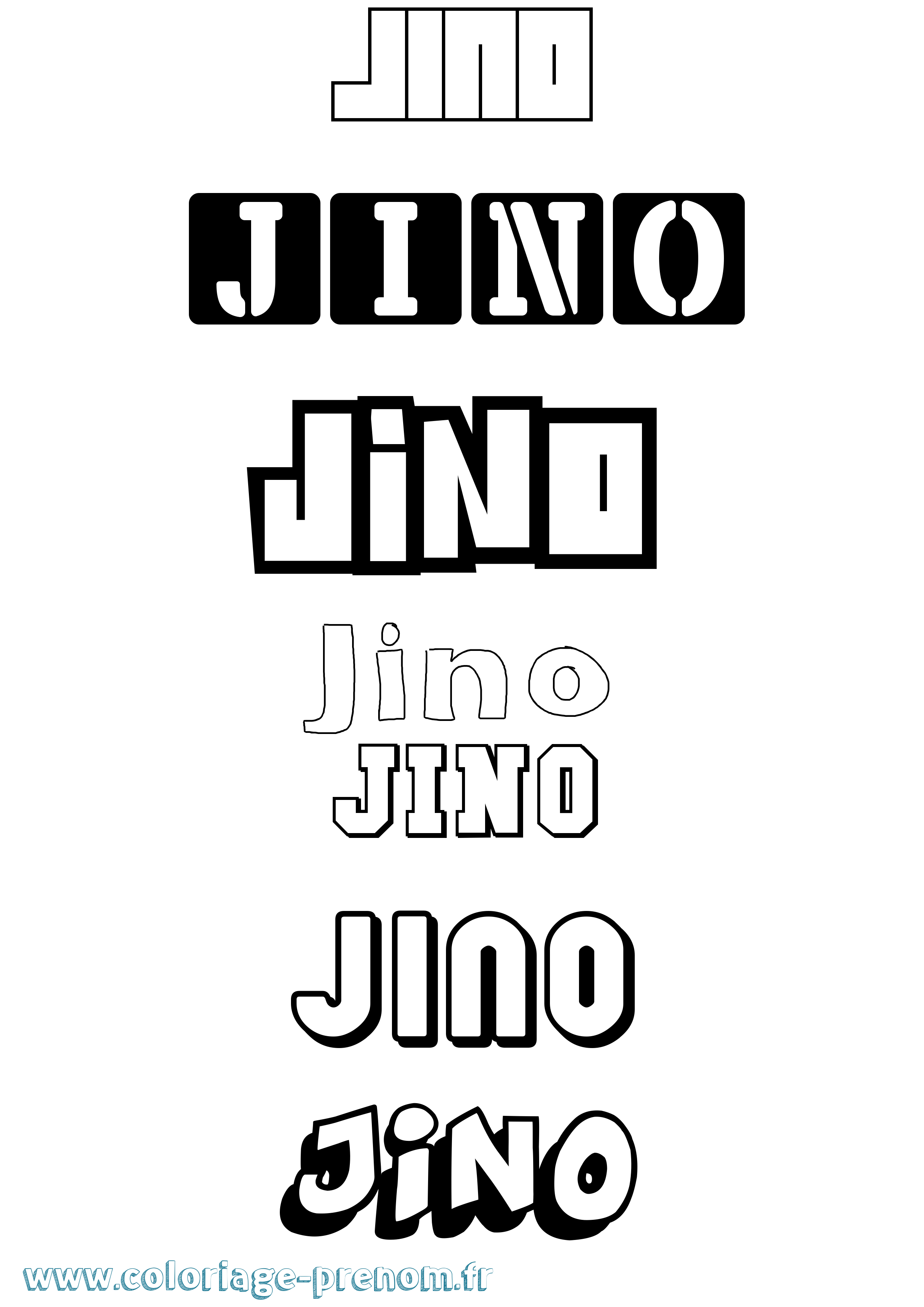 Coloriage Jino Simple Coloriage prénom Jino Simple