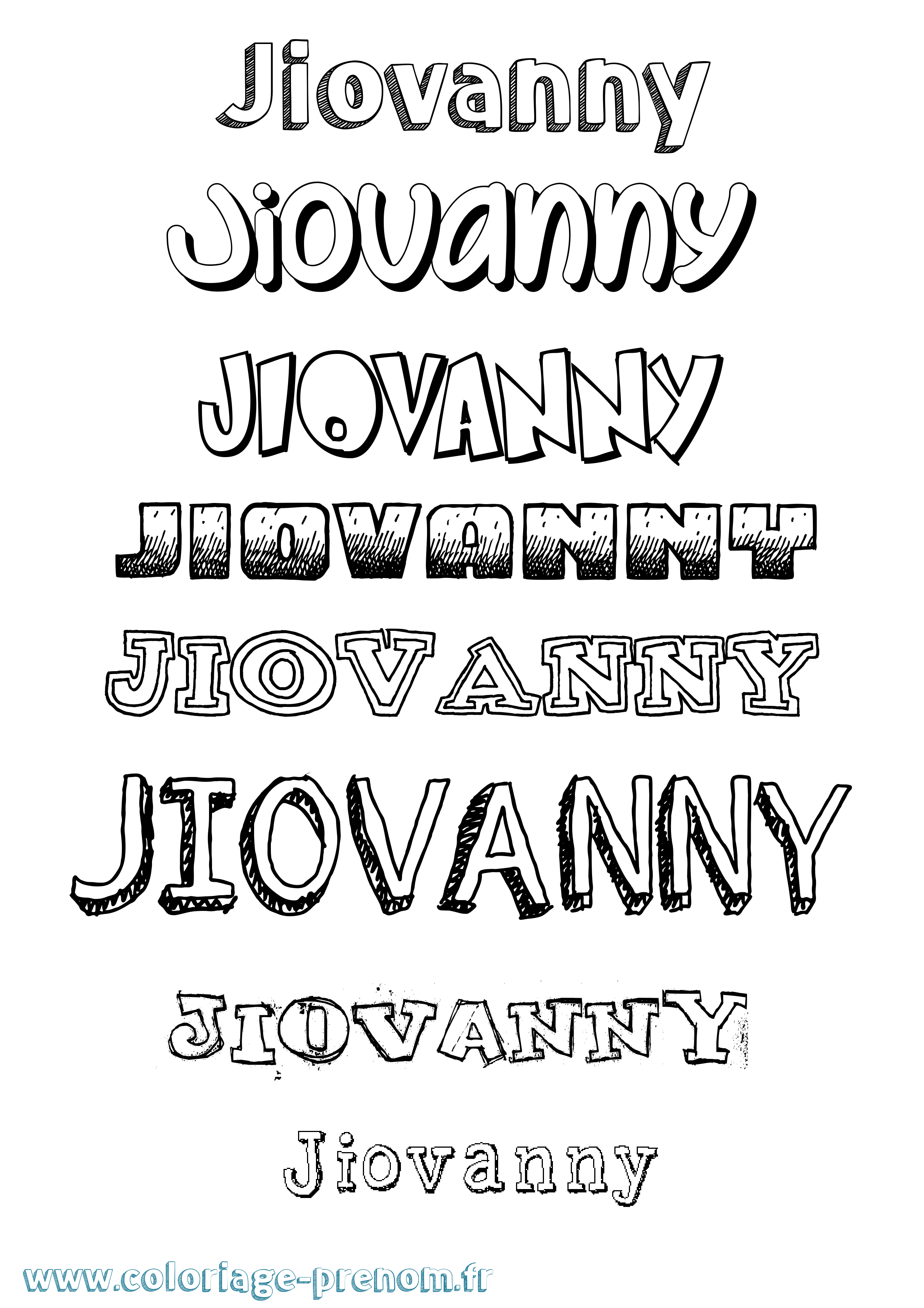 Coloriage Jiovanny Dessiné Coloriage prénom Jiovanny Dessiné