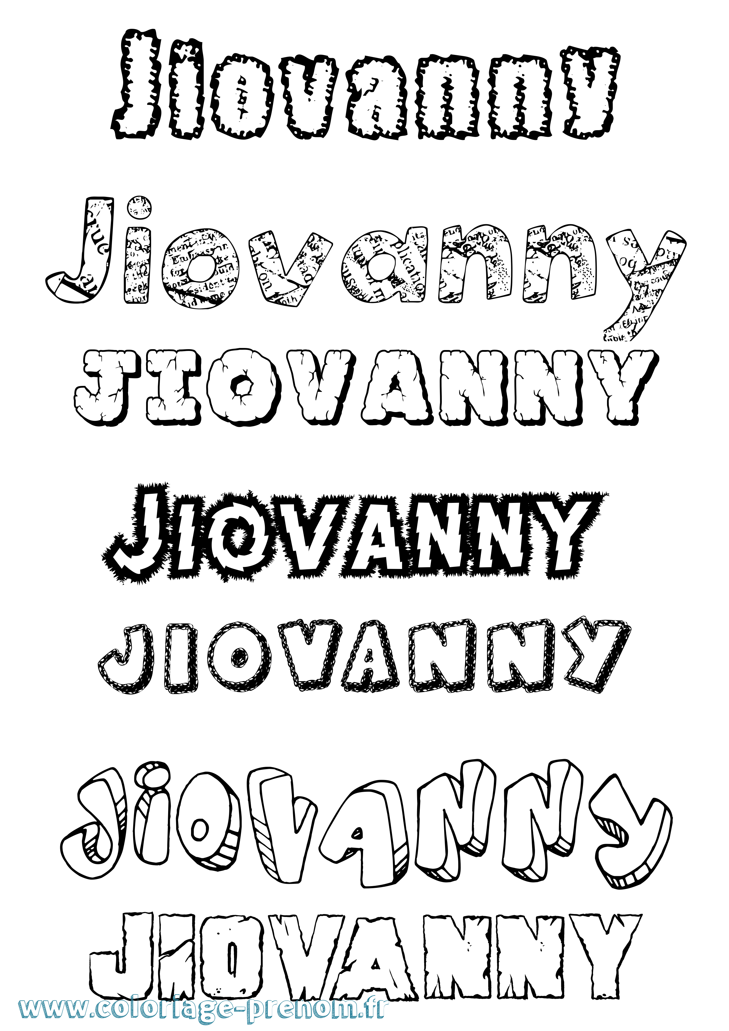 Coloriage Jiovanny Destructuré Coloriage prénom Jiovanny Destructuré