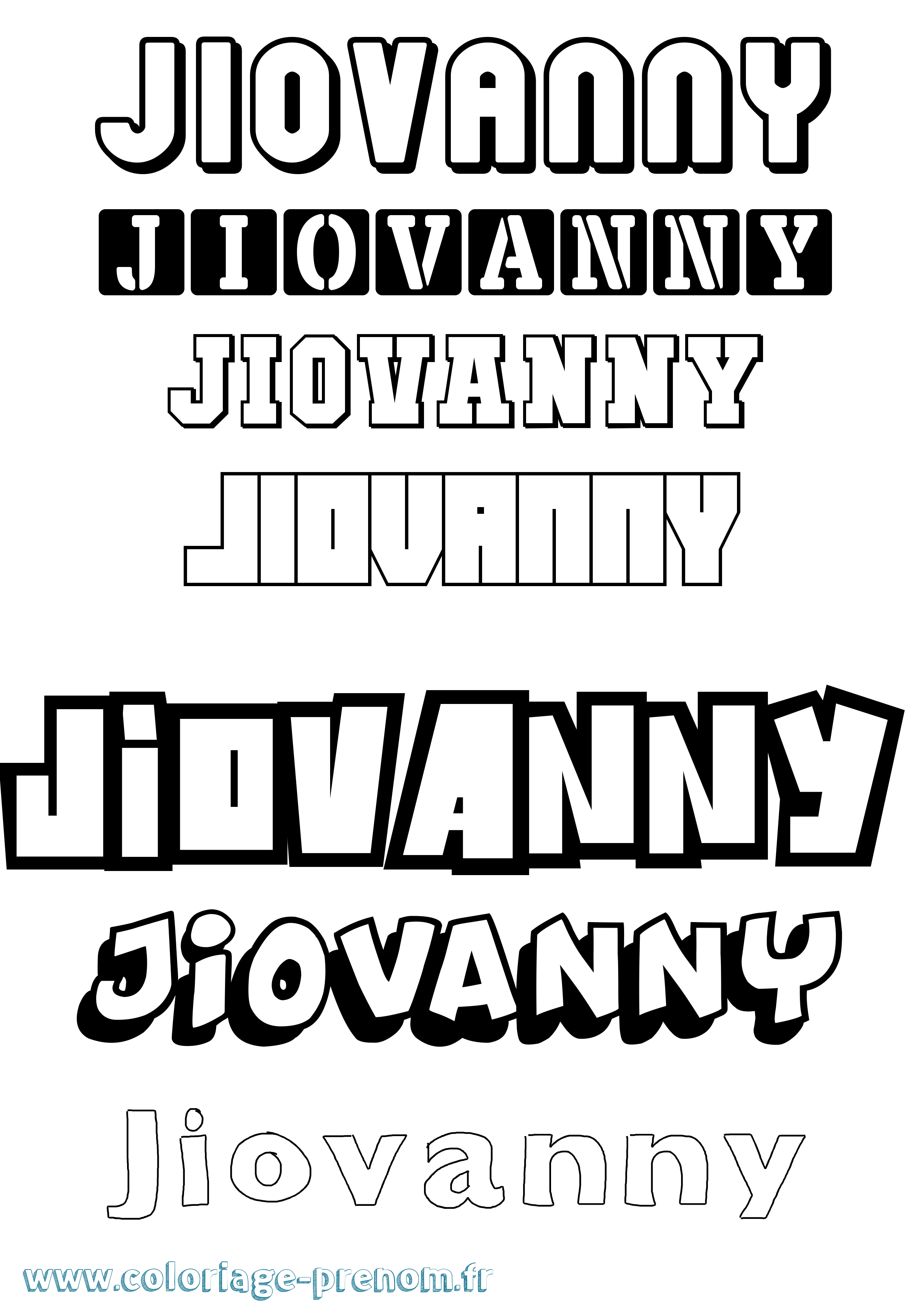 Coloriage Jiovanny Simple Coloriage prénom Jiovanny Simple