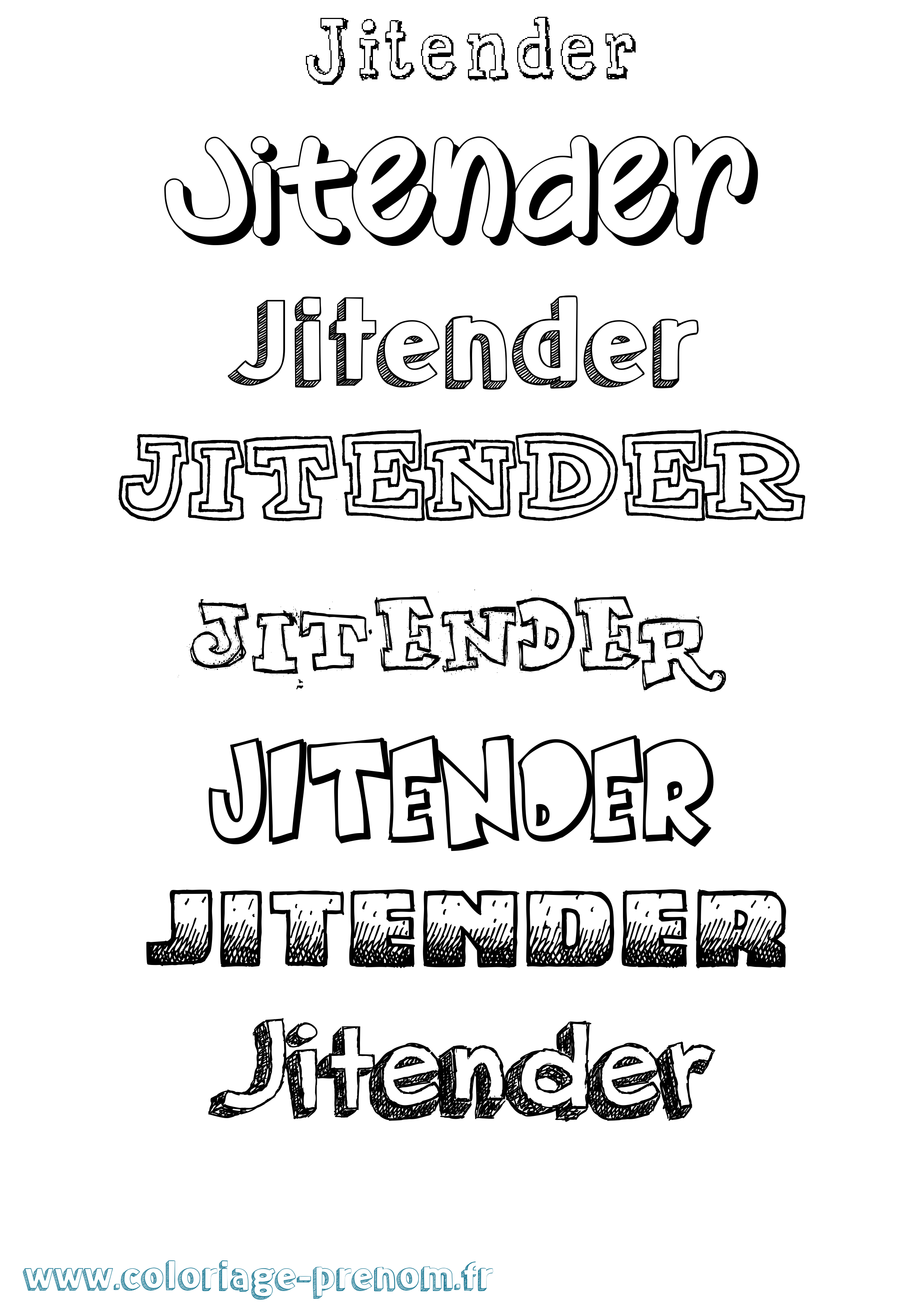 Coloriage Jitender Dessiné Coloriage prénom Jitender Dessiné
