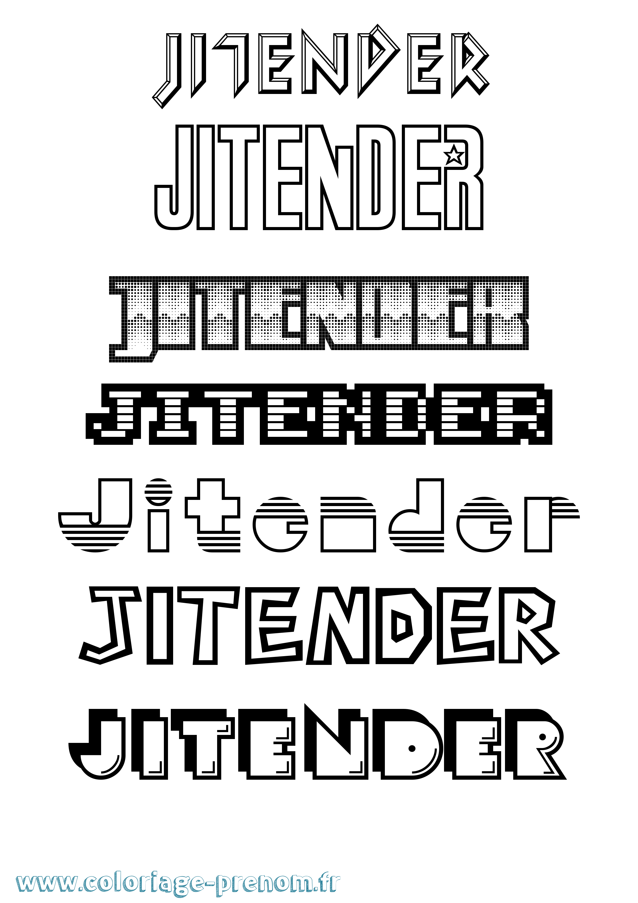 Coloriage Jitender Jeux Vidéos Coloriage prénom Jitender Jeux Vidéos