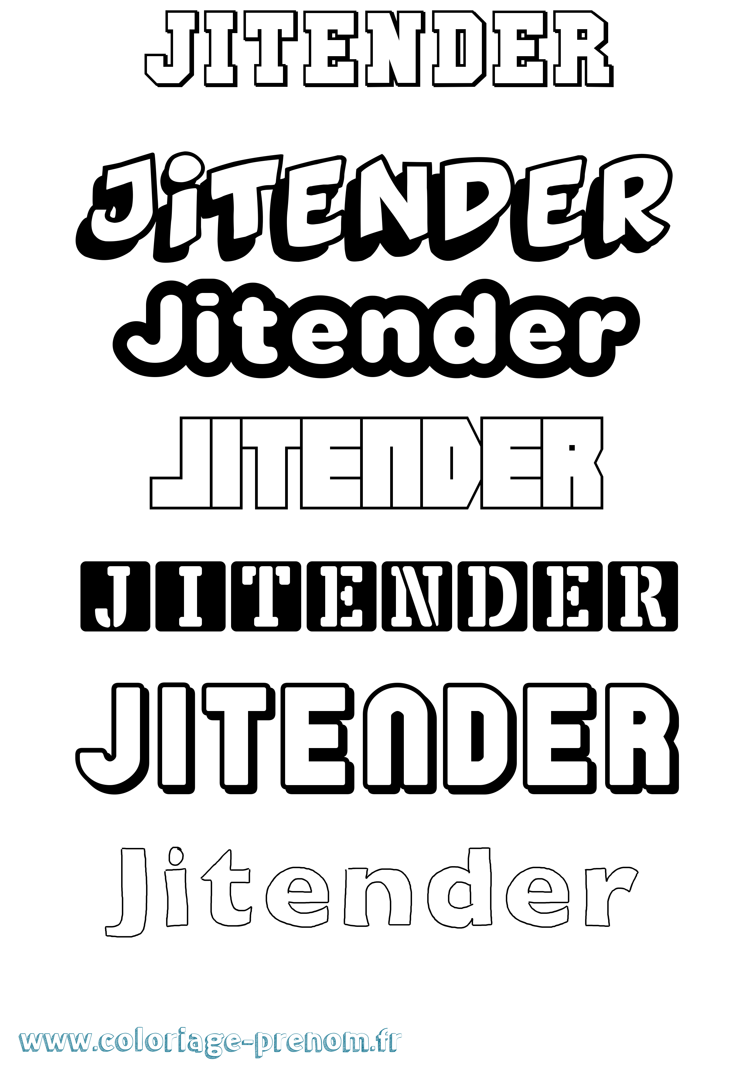 Coloriage Jitender Simple Coloriage prénom Jitender Simple