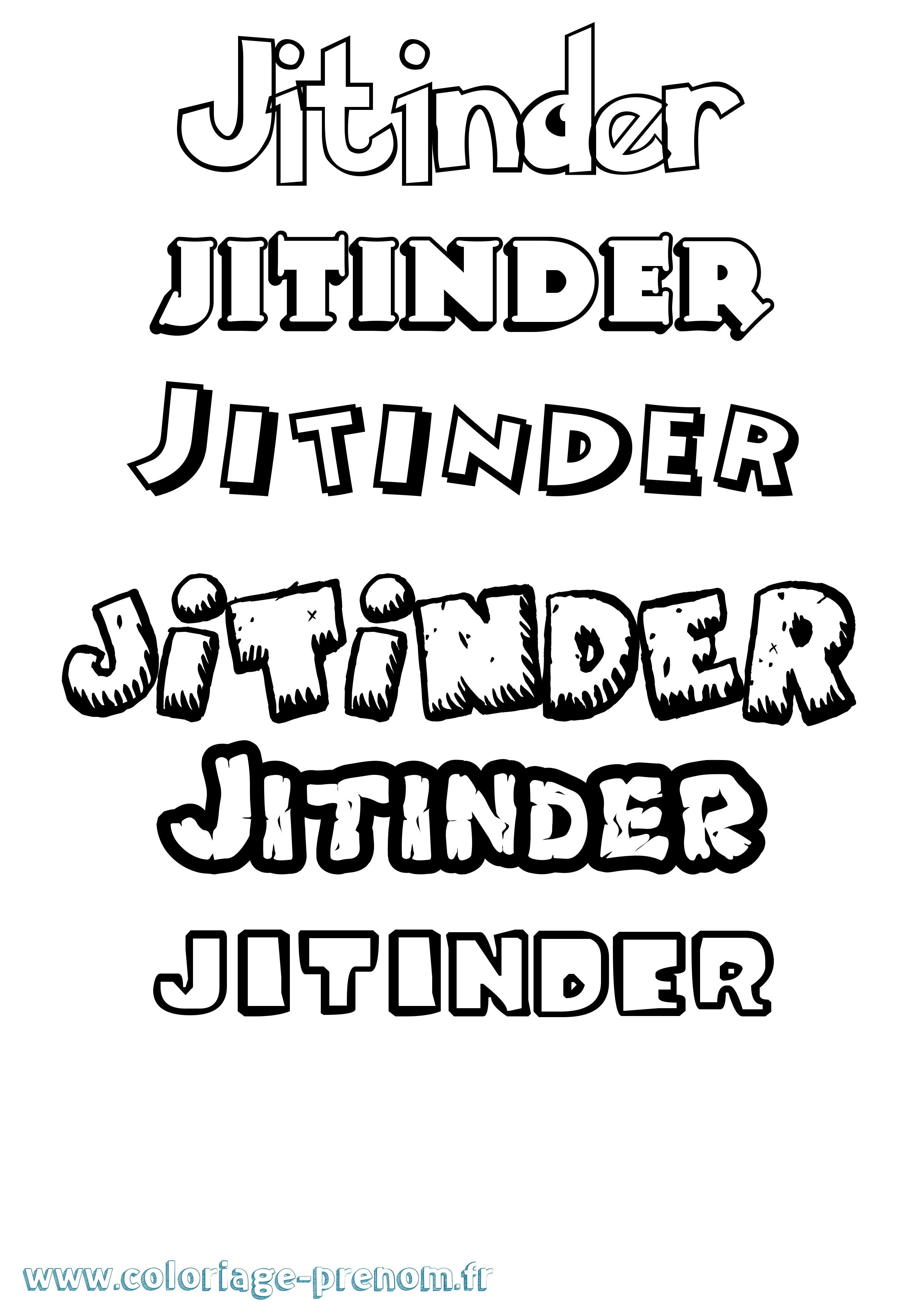 Coloriage Jitinder Dessin Animé Coloriage prénom Jitinder Dessin Animé