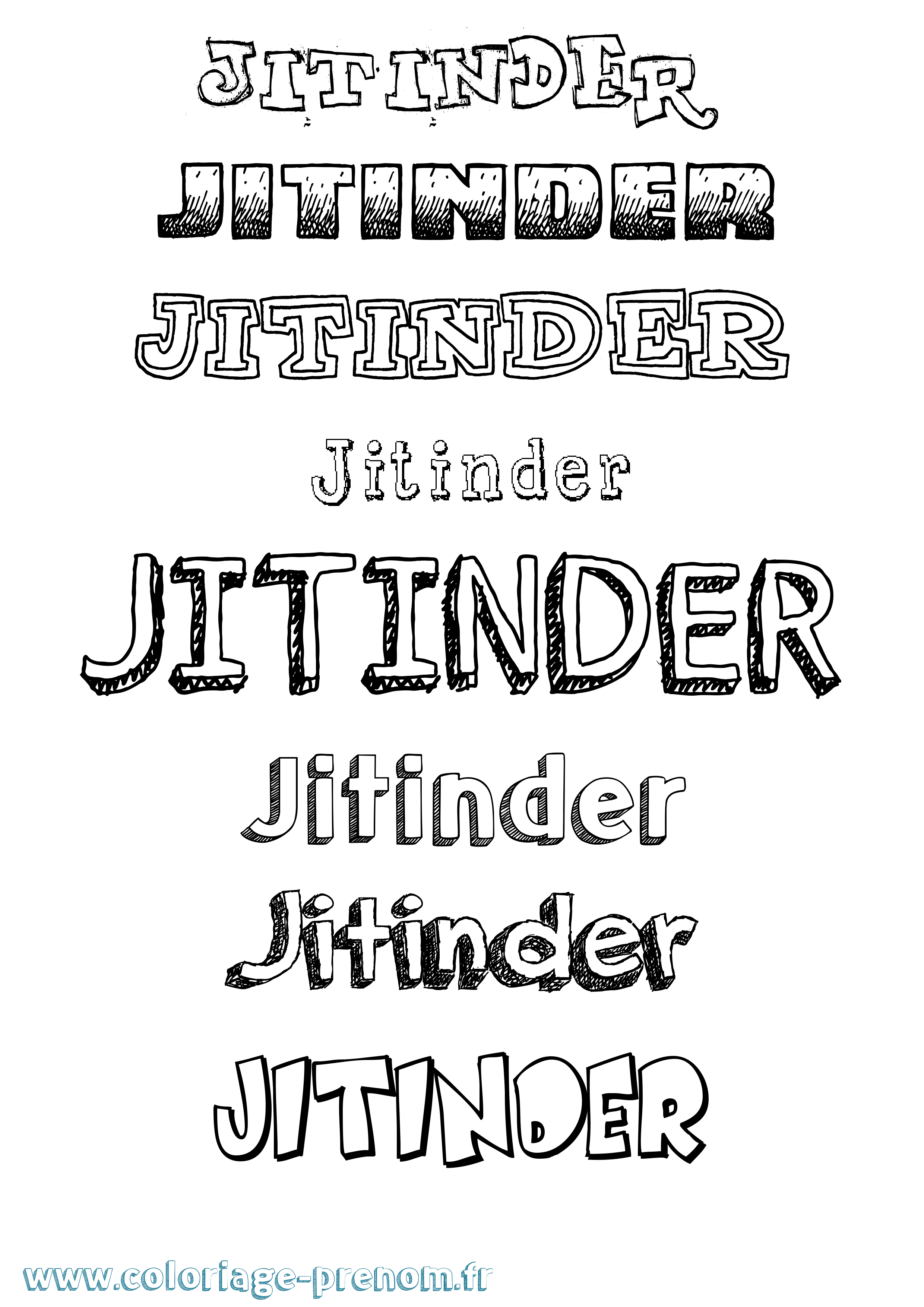 Coloriage Jitinder Dessiné Coloriage prénom Jitinder Dessiné