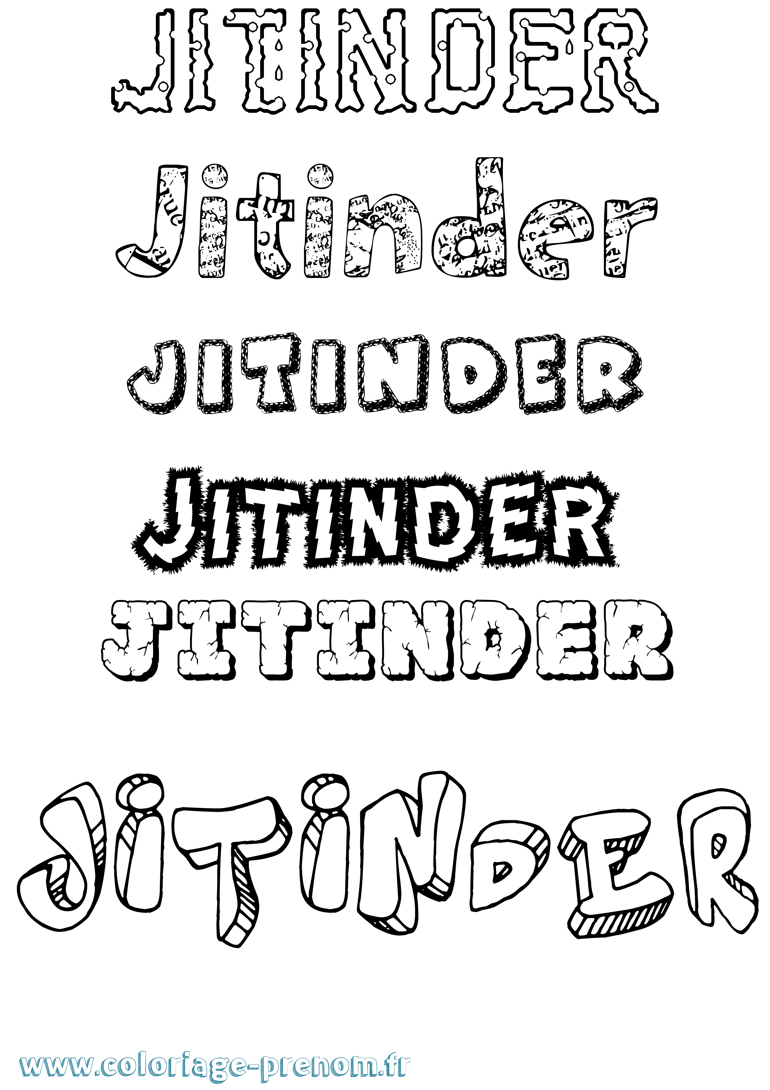 Coloriage Jitinder Destructuré Coloriage prénom Jitinder Destructuré