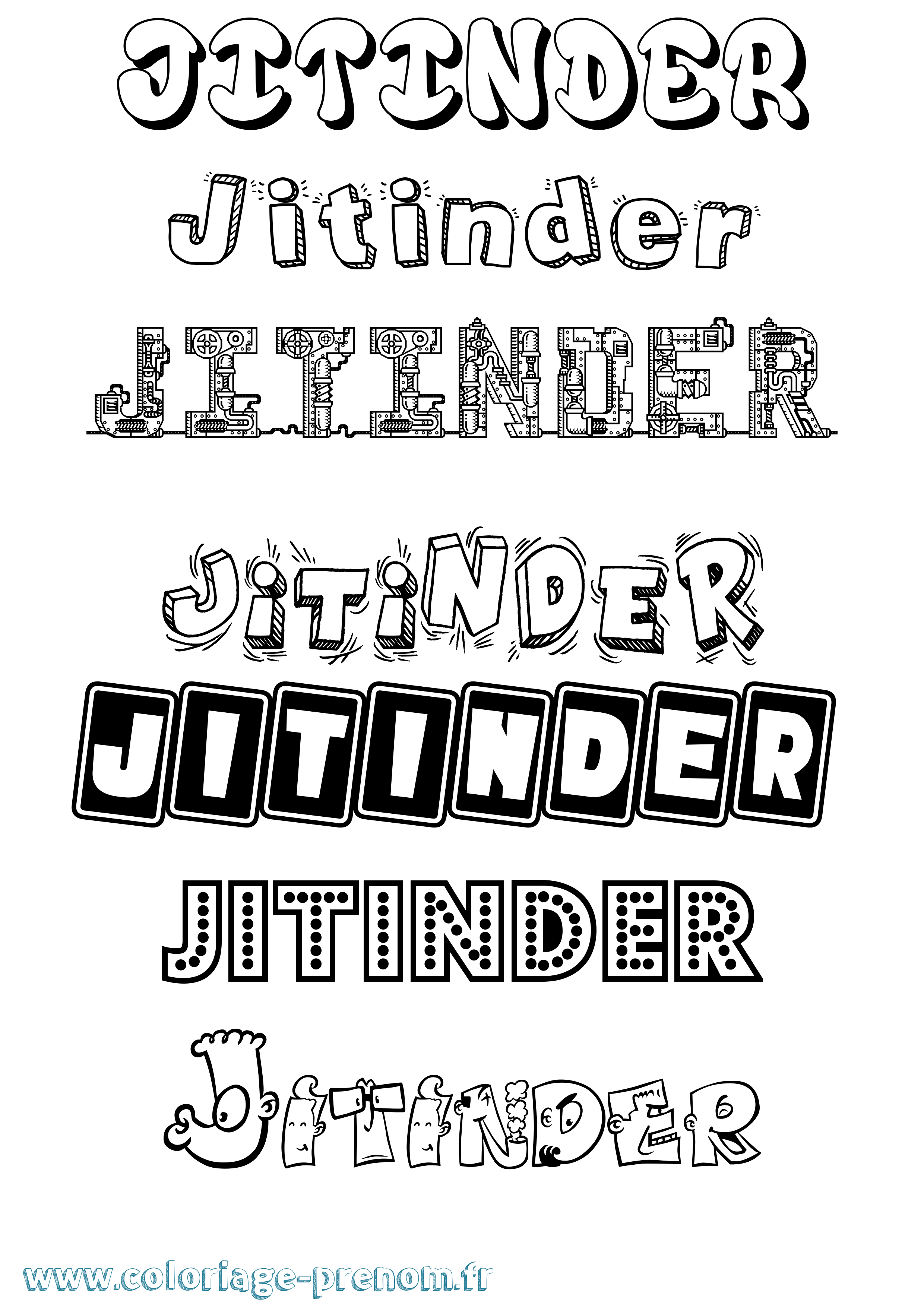 Coloriage Jitinder Fun Coloriage prénom Jitinder Fun