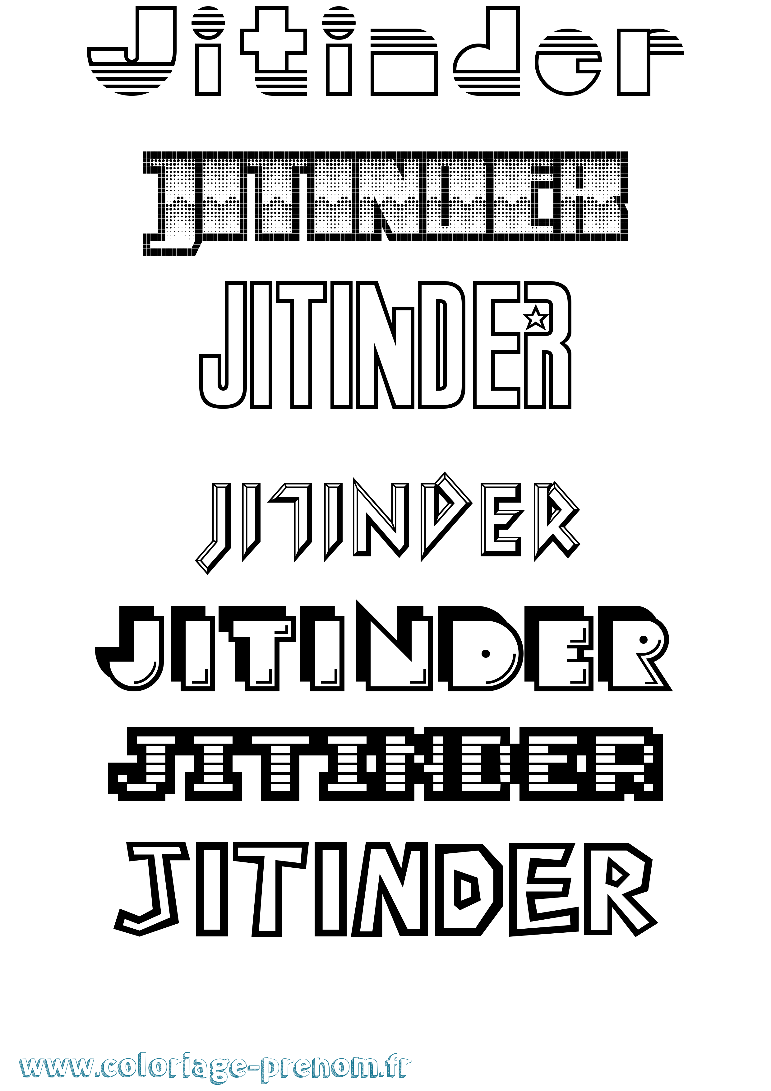 Coloriage Jitinder Jeux Vidéos Coloriage prénom Jitinder Jeux Vidéos