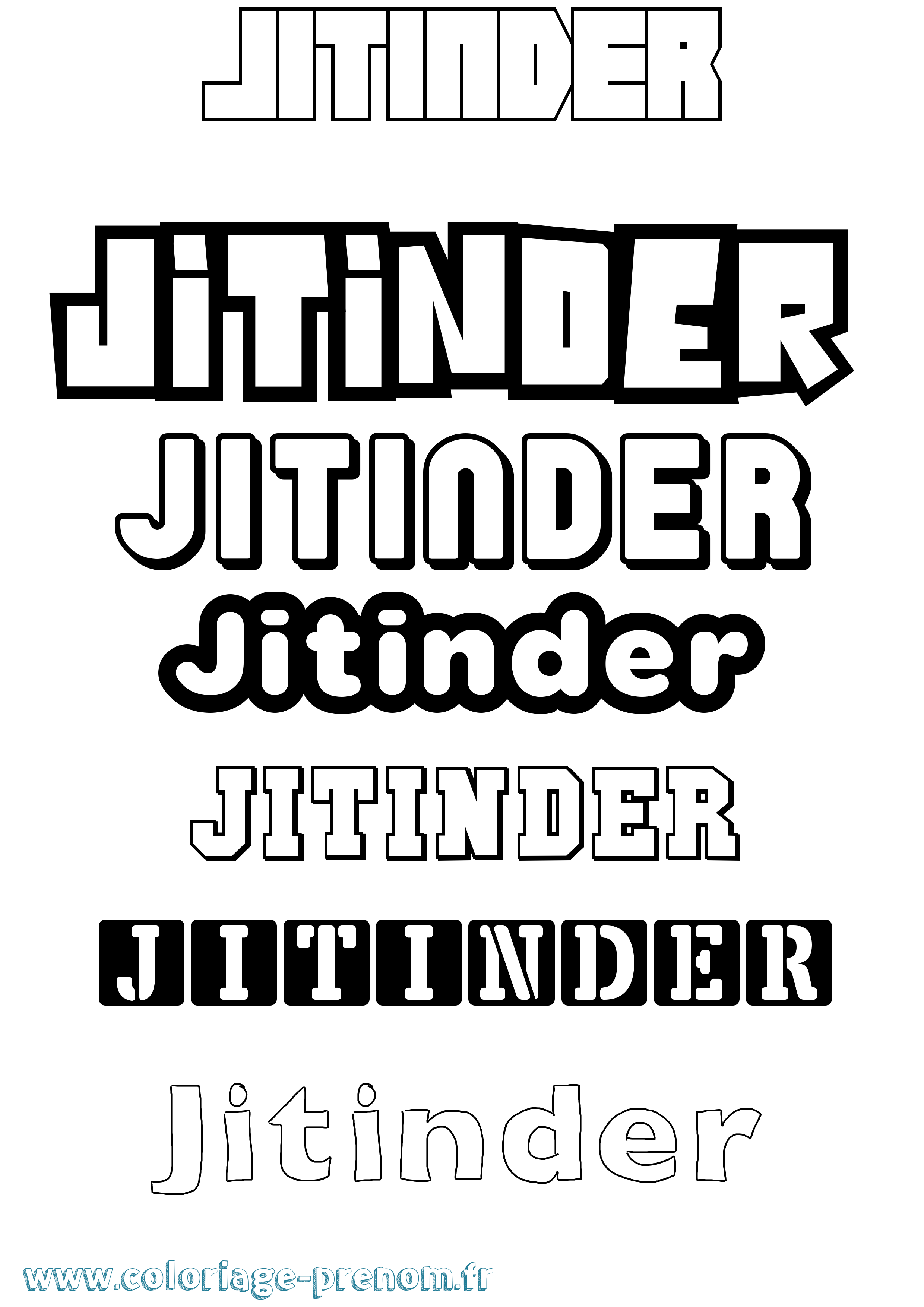 Coloriage Jitinder Simple Coloriage prénom Jitinder Simple