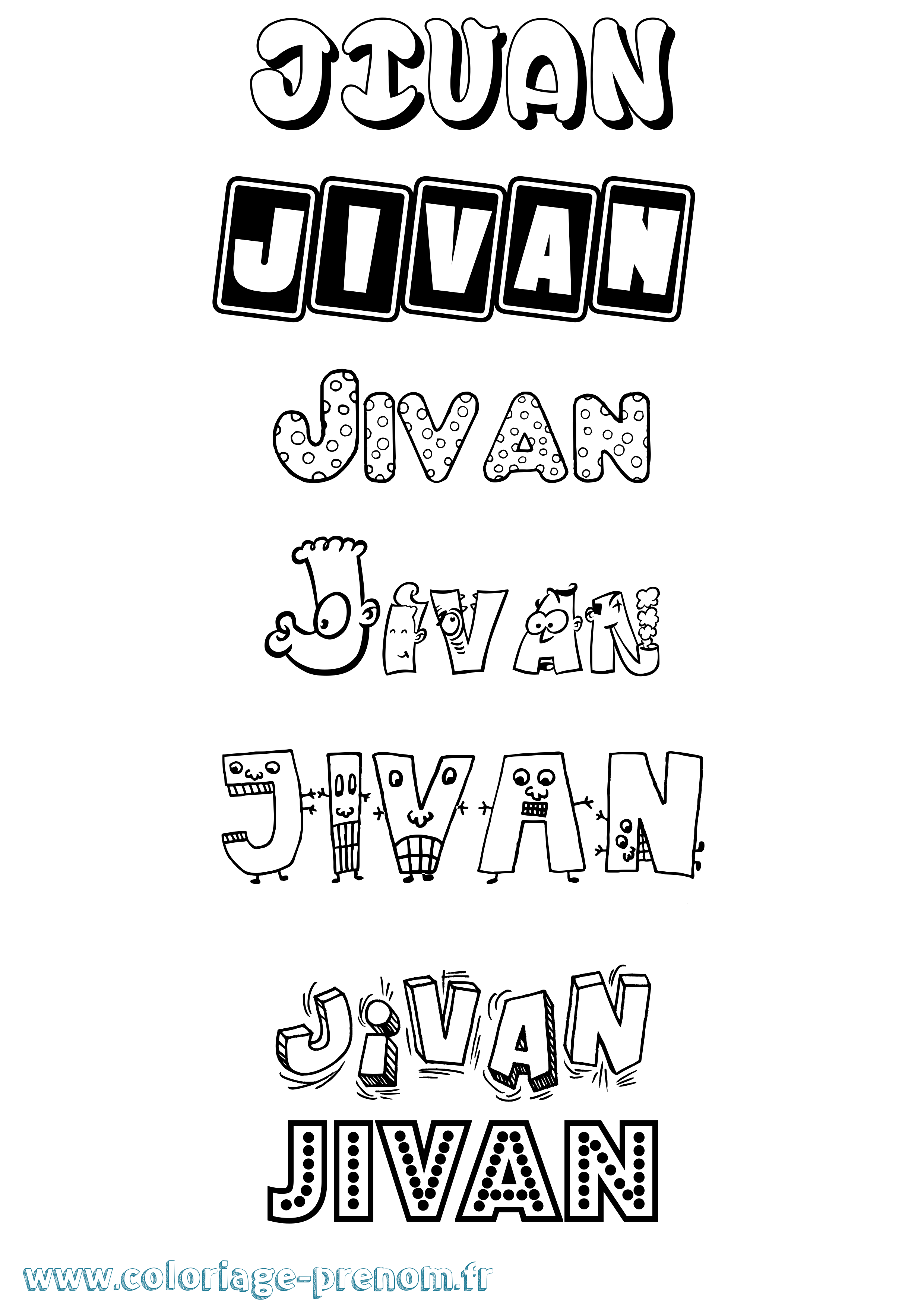Coloriage Jivan Fun Coloriage prénom Jivan Fun