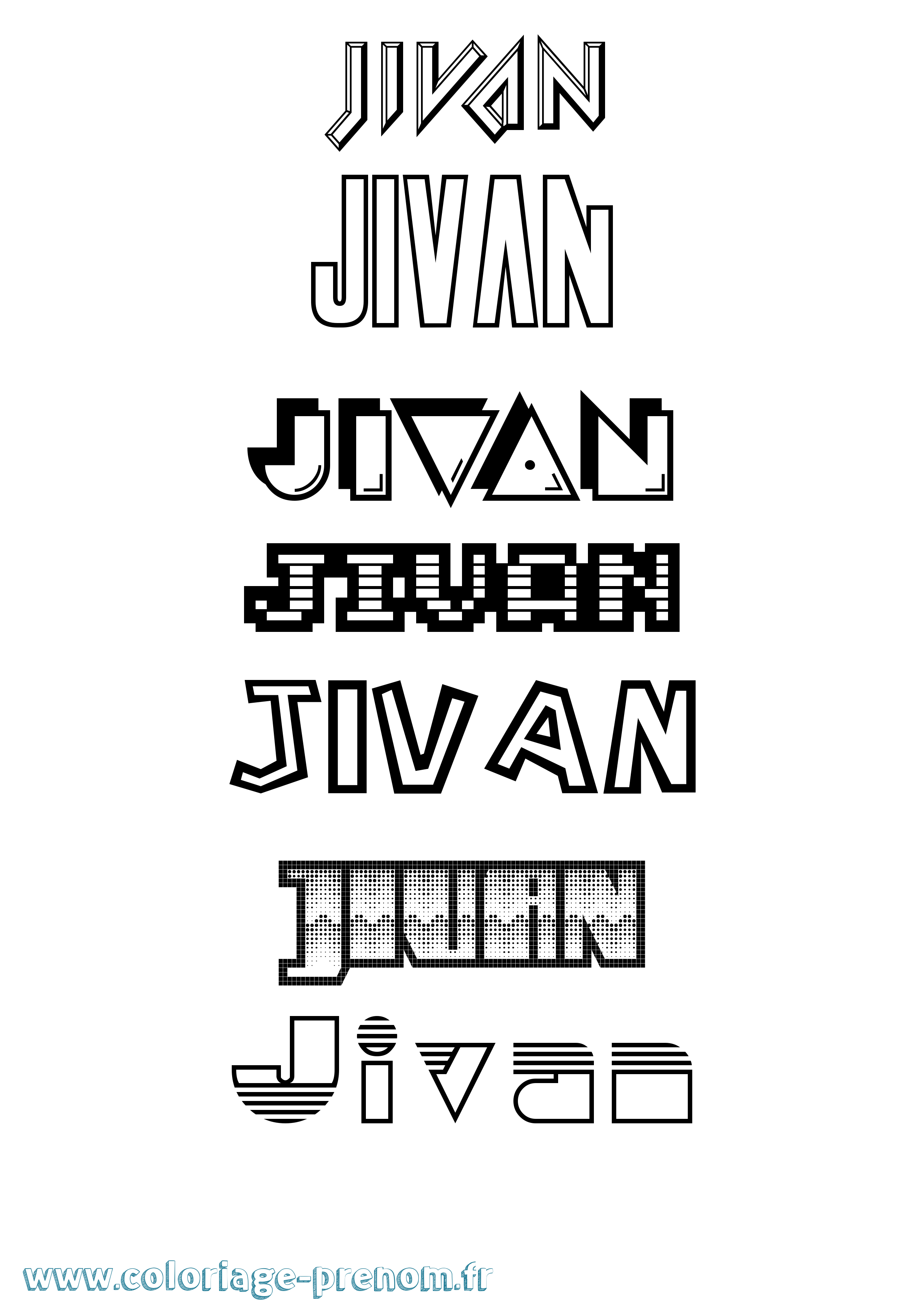 Coloriage Jivan Jeux Vidéos Coloriage prénom Jivan Jeux Vidéos