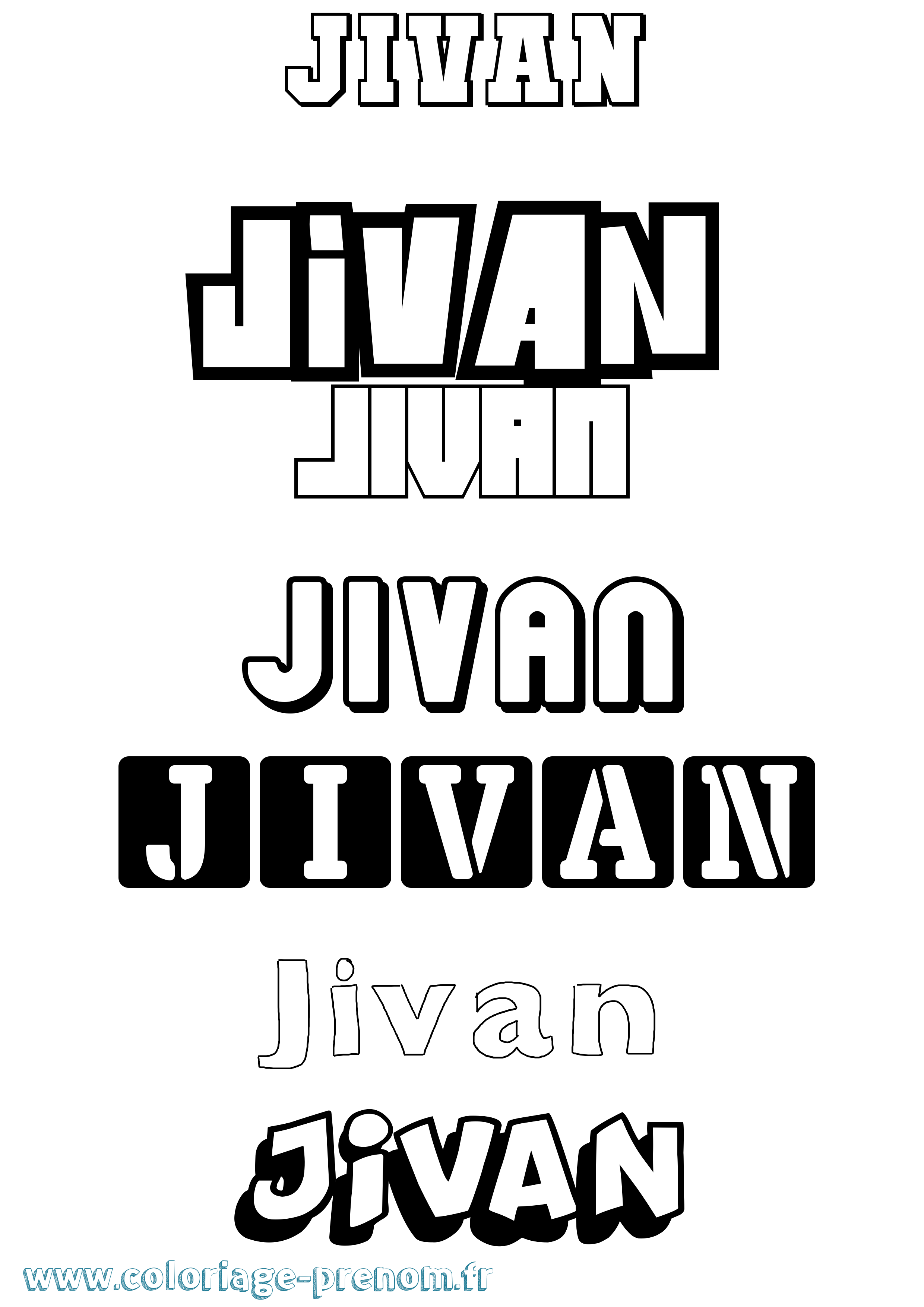 Coloriage Jivan Simple Coloriage prénom Jivan Simple