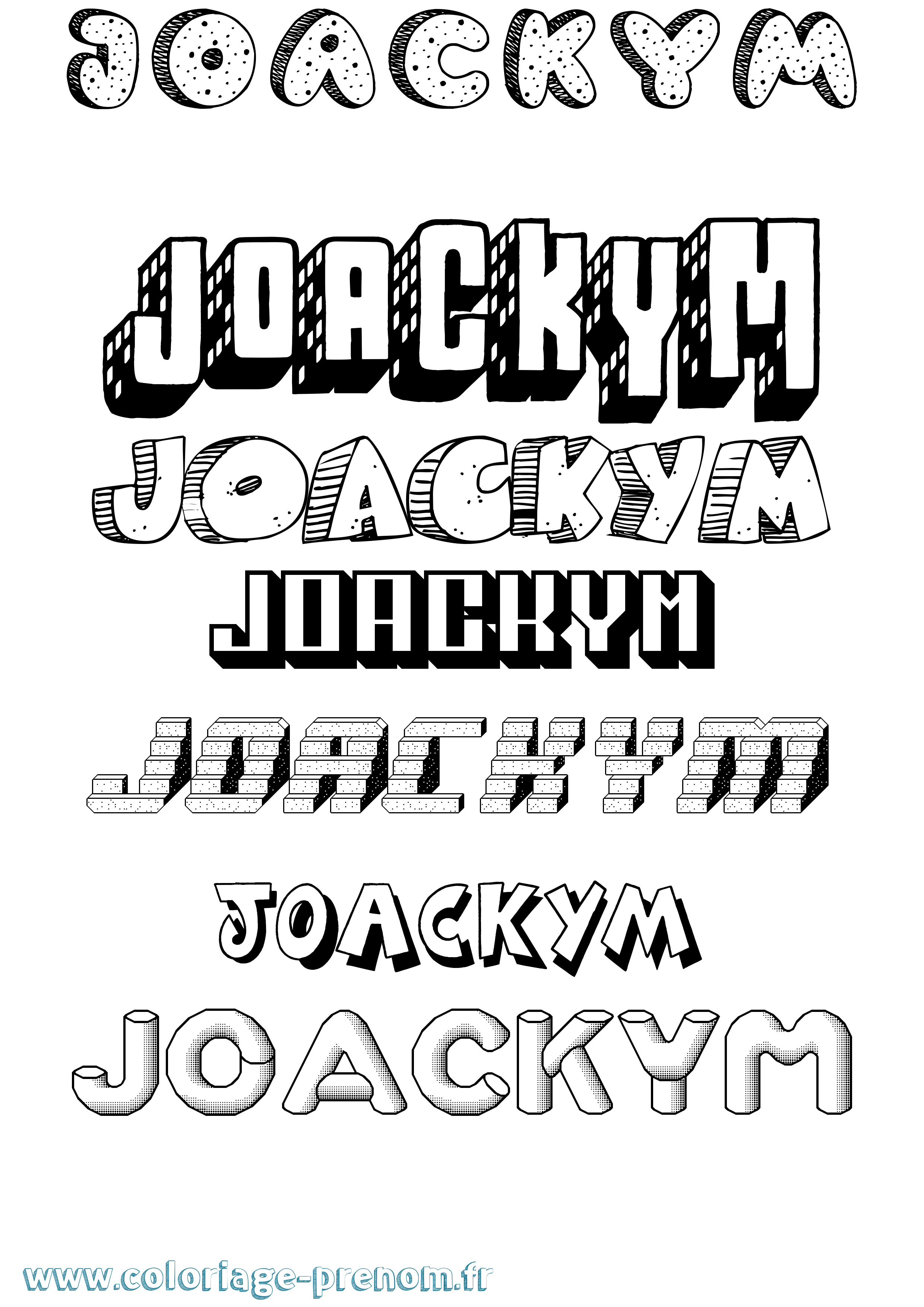 Coloriage Joackym Effet 3D Coloriage prénom Joackym Effet 3D