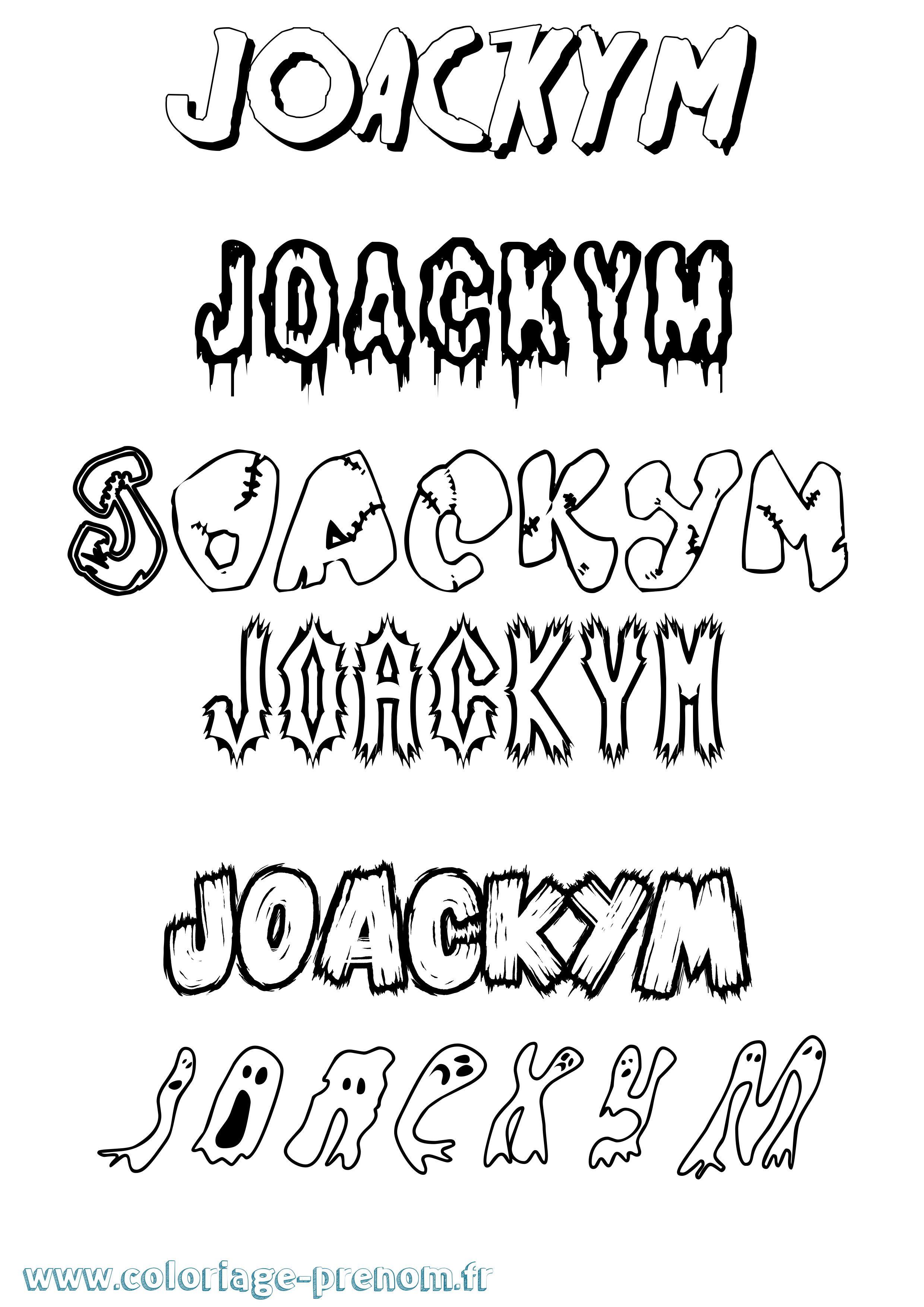 Coloriage Joackym Frisson Coloriage prénom Joackym Frisson