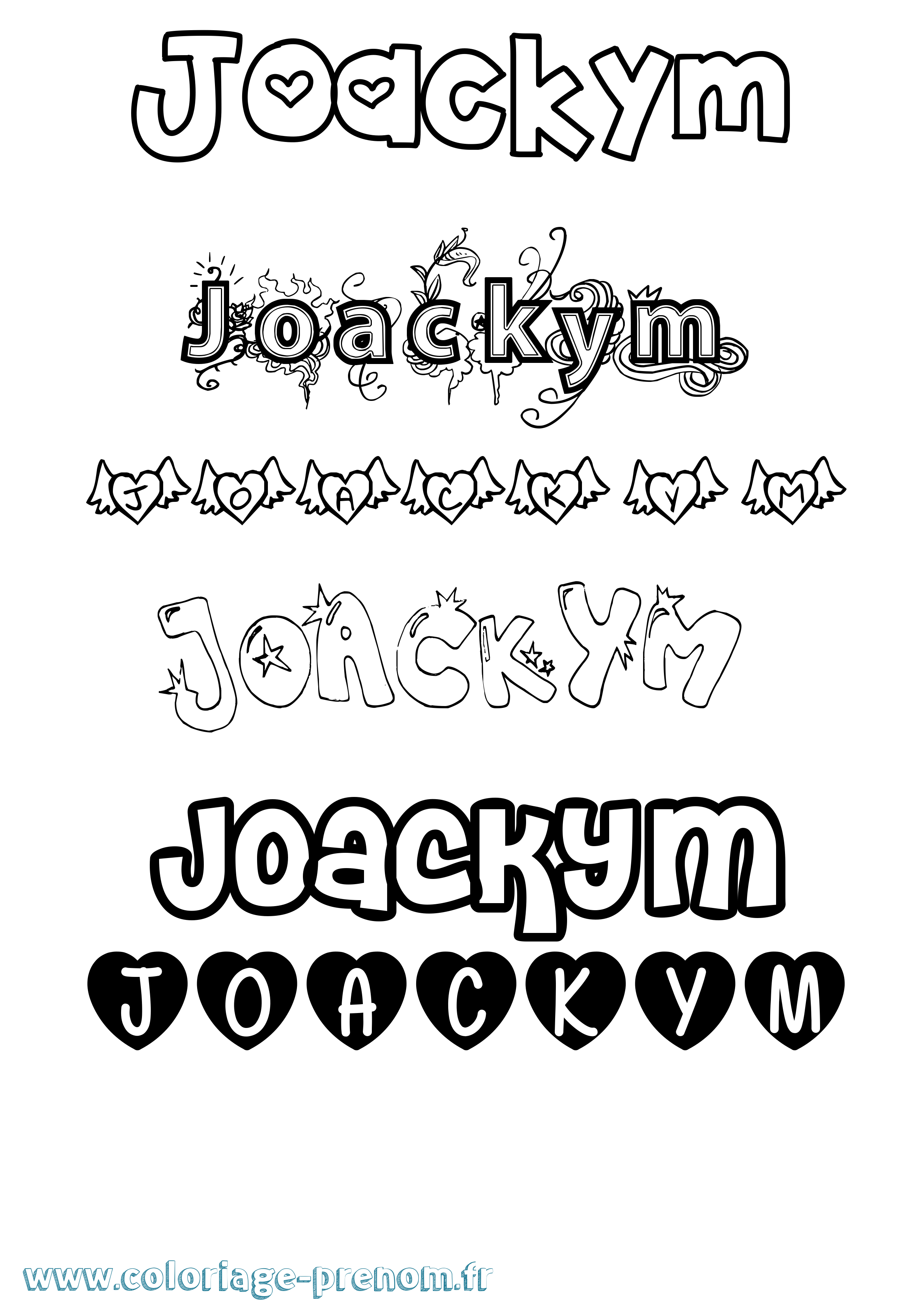 Coloriage Joackym Girly Coloriage prénom Joackym Girly