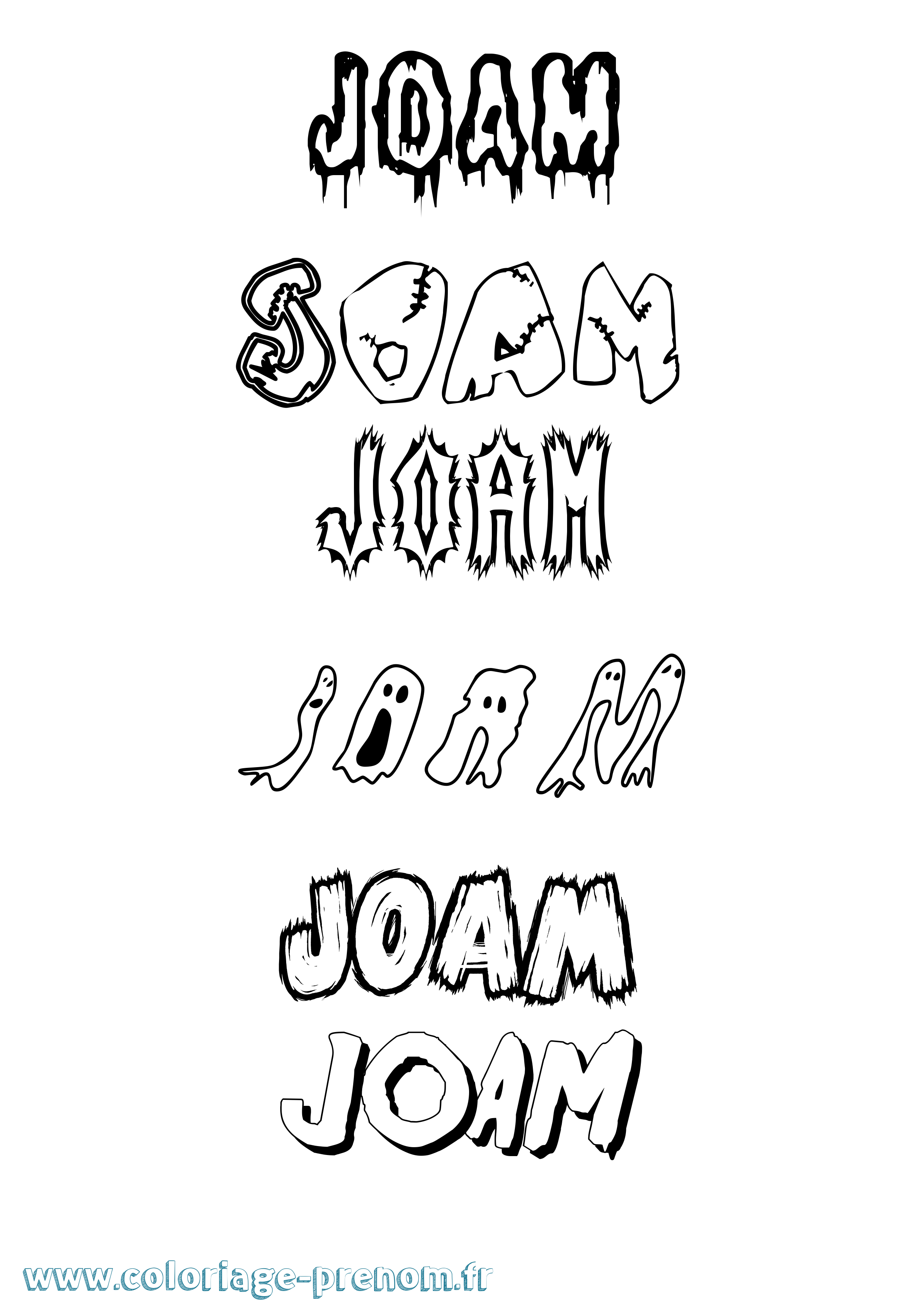 Coloriage Joam Frisson Coloriage prénom Joam Frisson