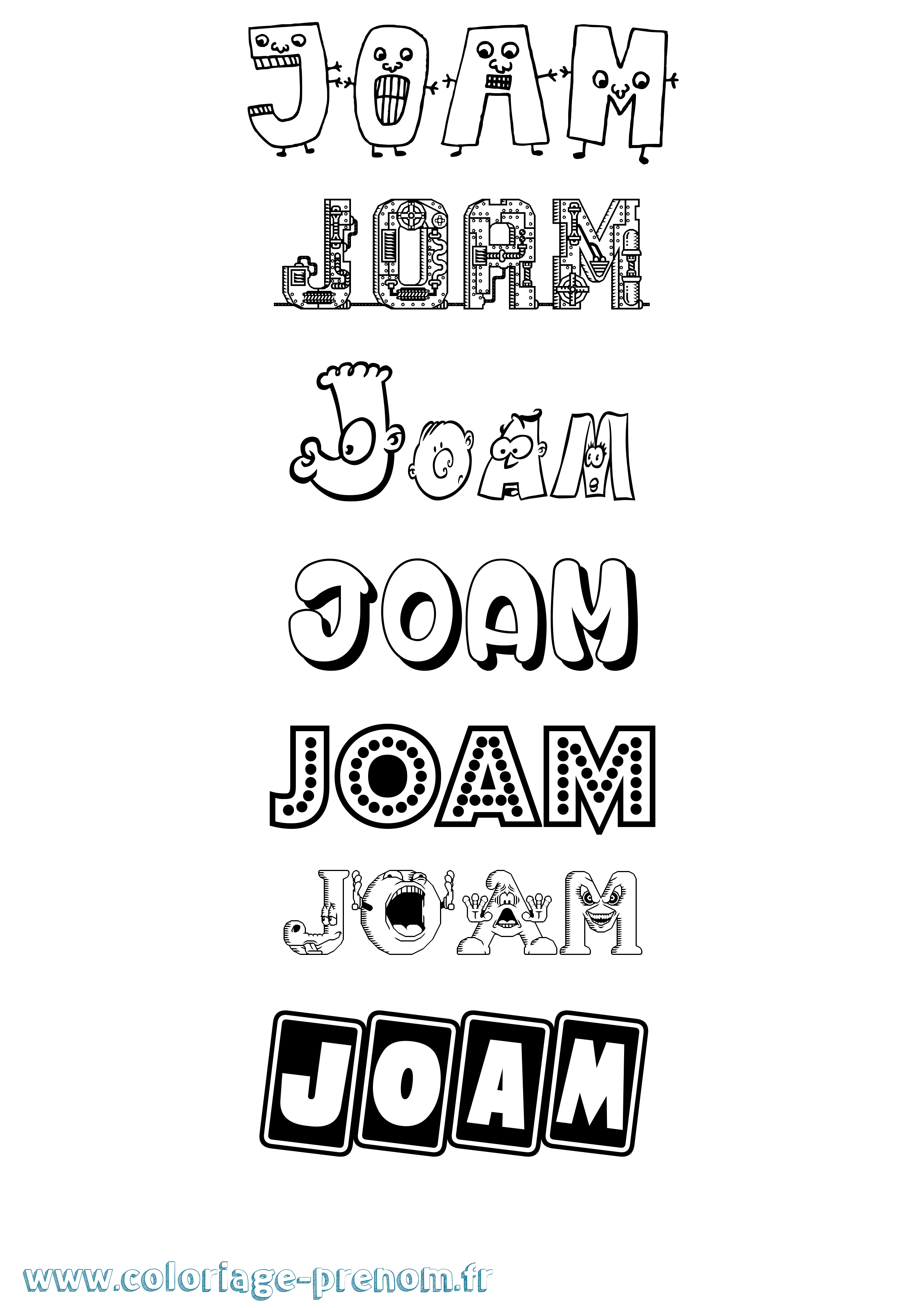 Coloriage Joam Fun Coloriage prénom Joam Fun