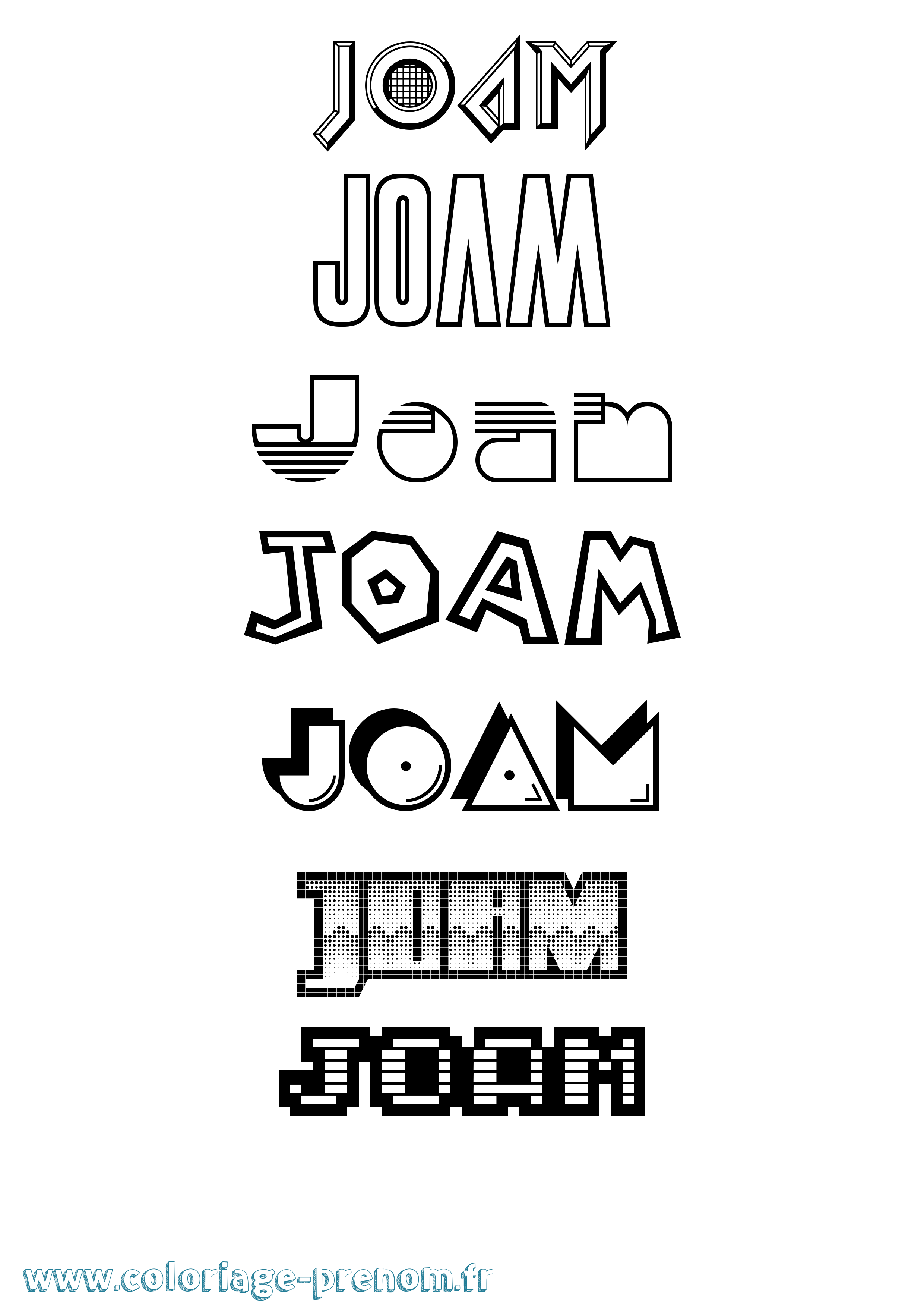 Coloriage Joam Jeux Vidéos Coloriage prénom Joam Jeux Vidéos