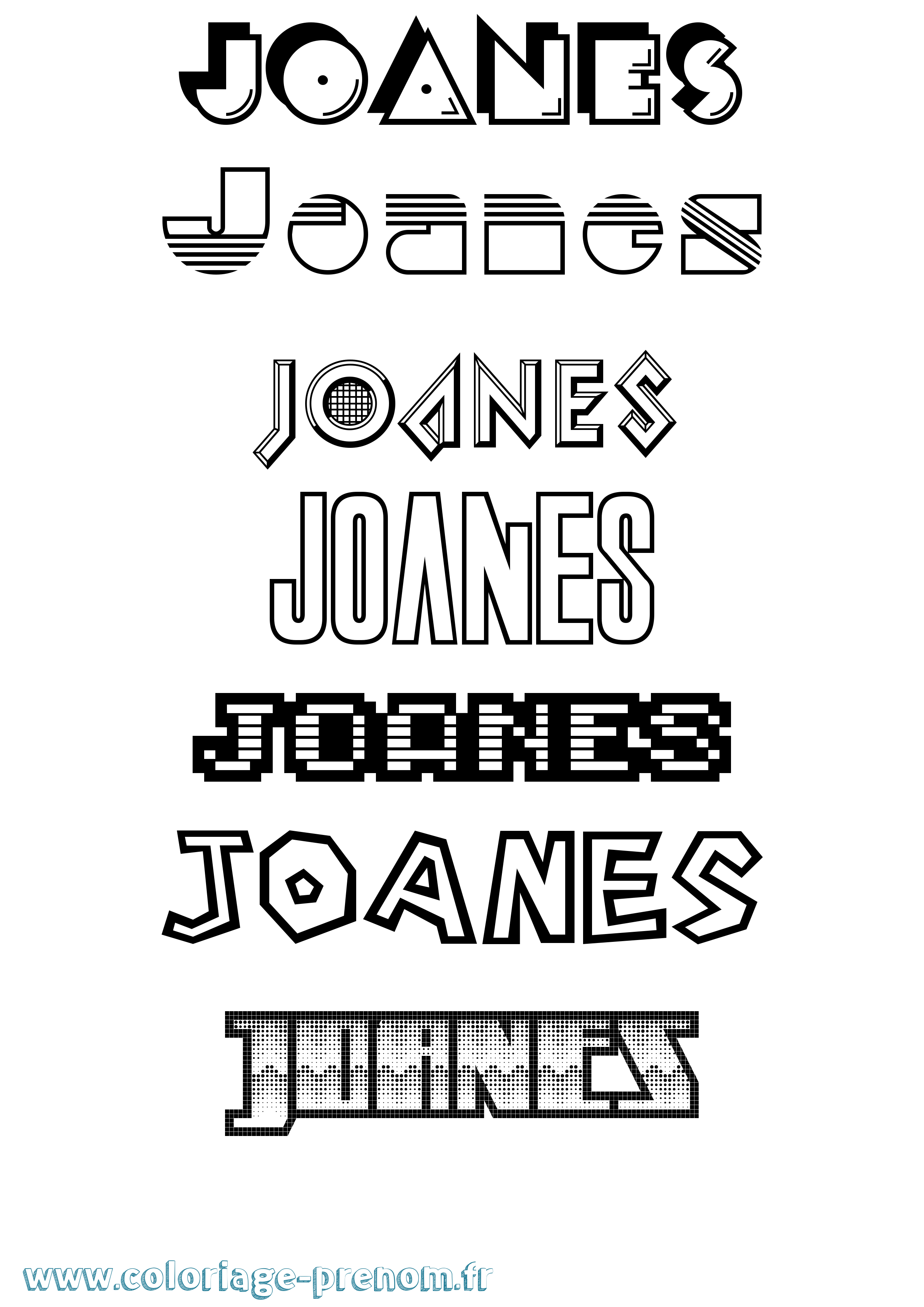 Coloriage Joanes Jeux Vidéos Coloriage prénom Joanes Jeux Vidéos