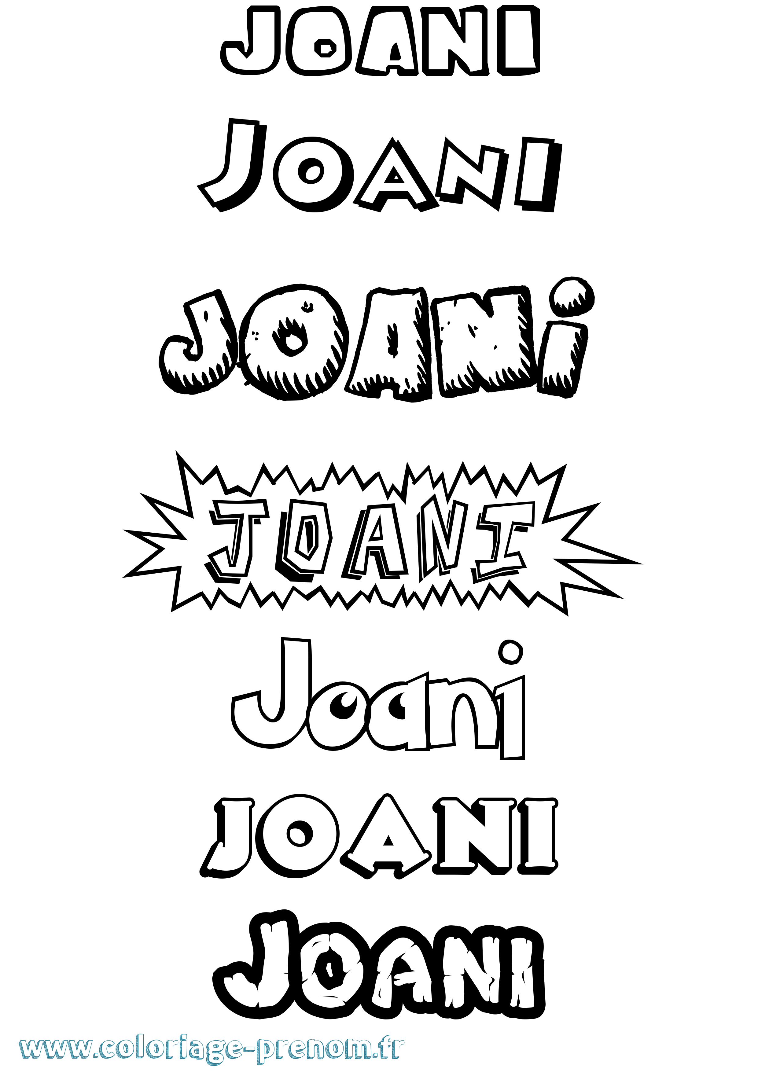 Coloriage Joani Dessin Animé Coloriage prénom Joani Dessin Animé