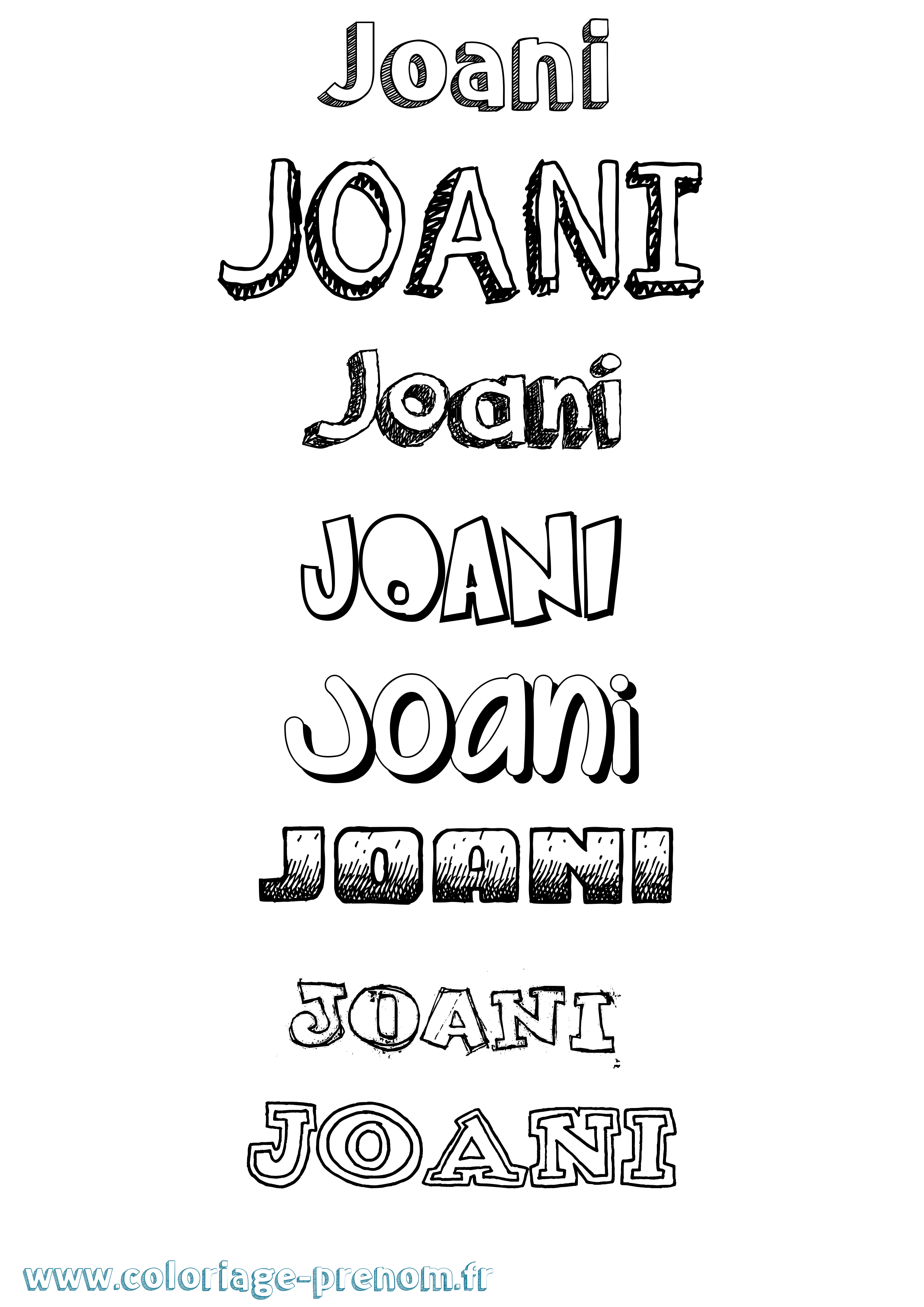 Coloriage Joani Dessiné Coloriage prénom Joani Dessiné