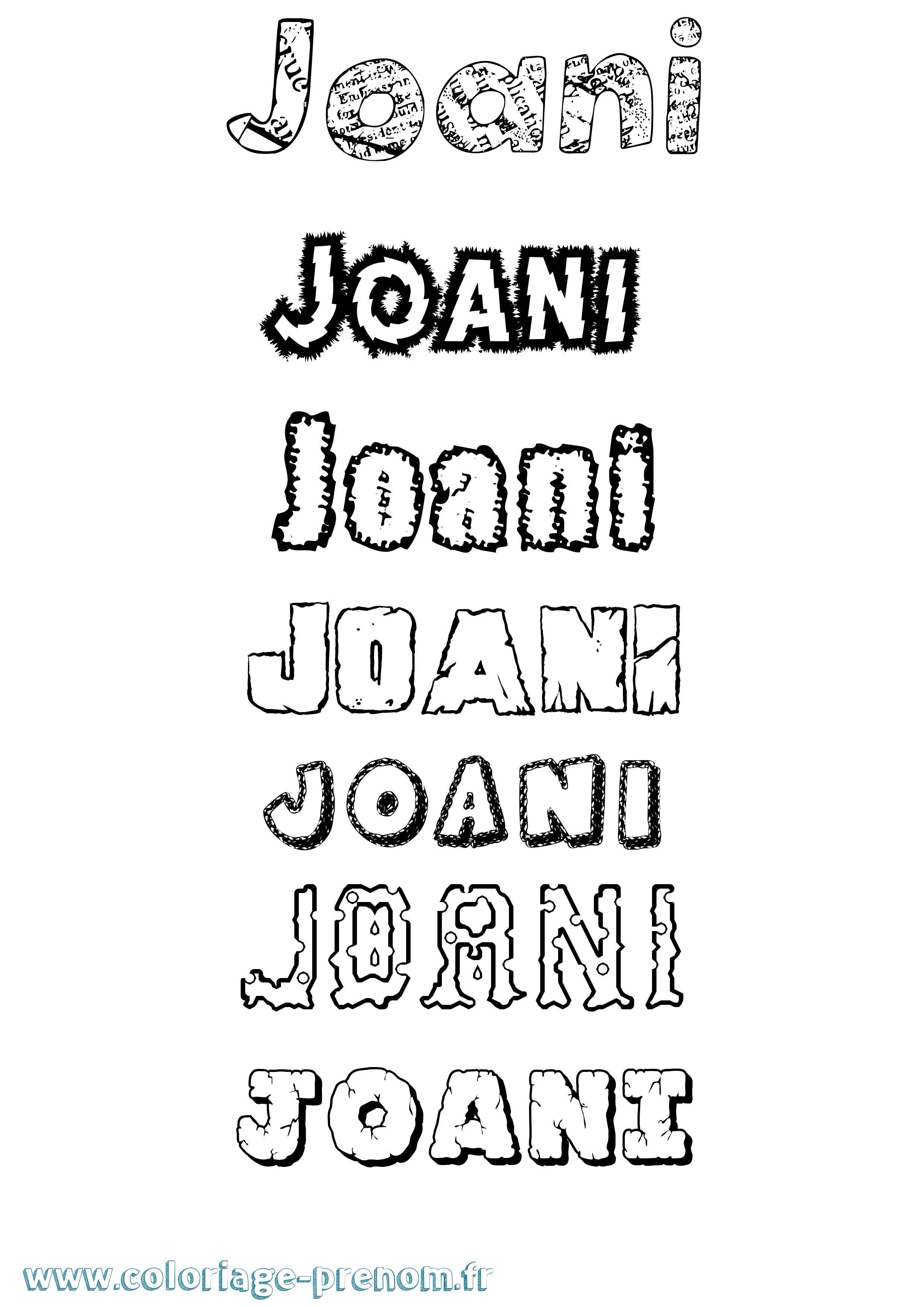 Coloriage Joani Destructuré Coloriage prénom Joani Destructuré