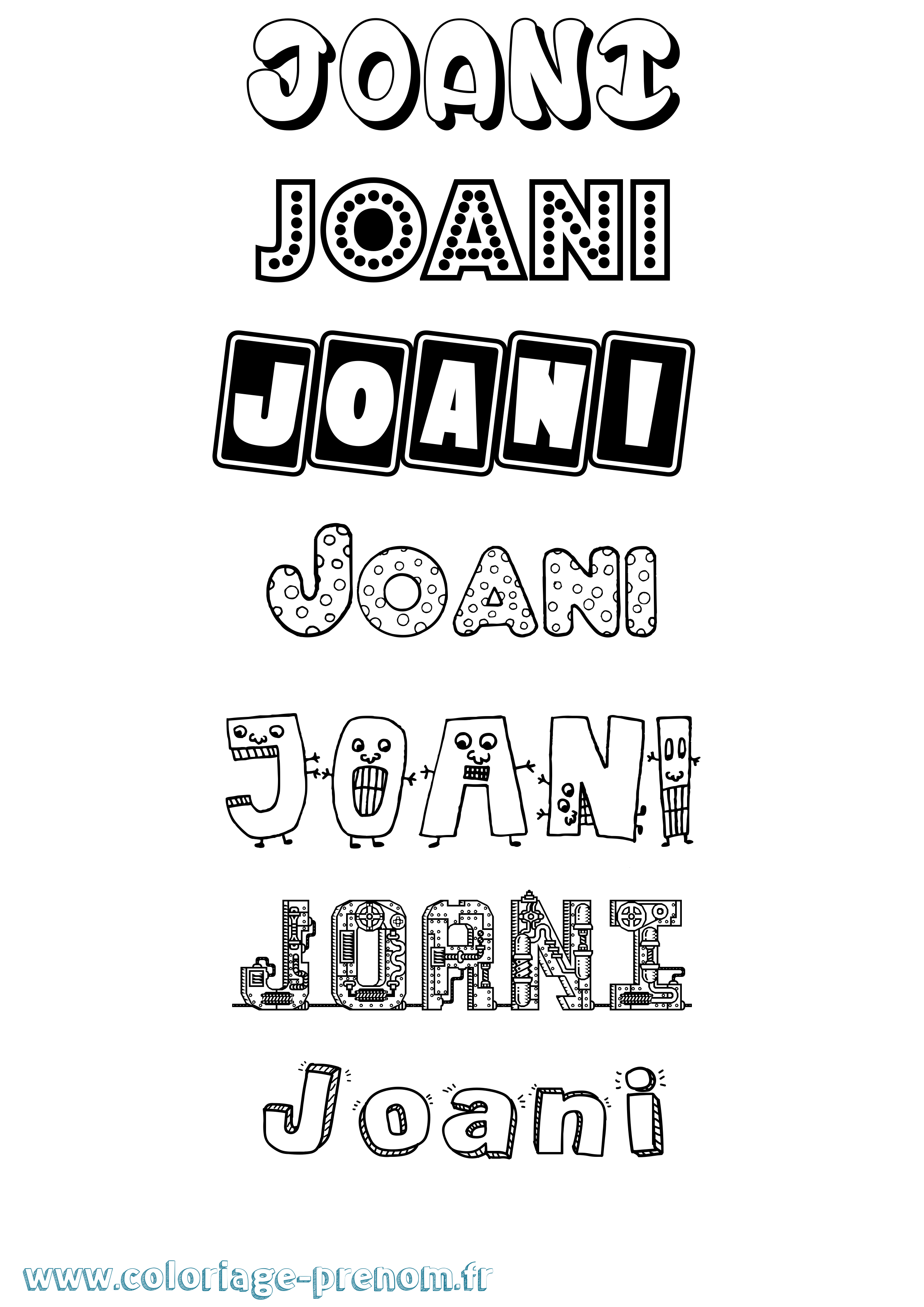 Coloriage Joani Fun Coloriage prénom Joani Fun