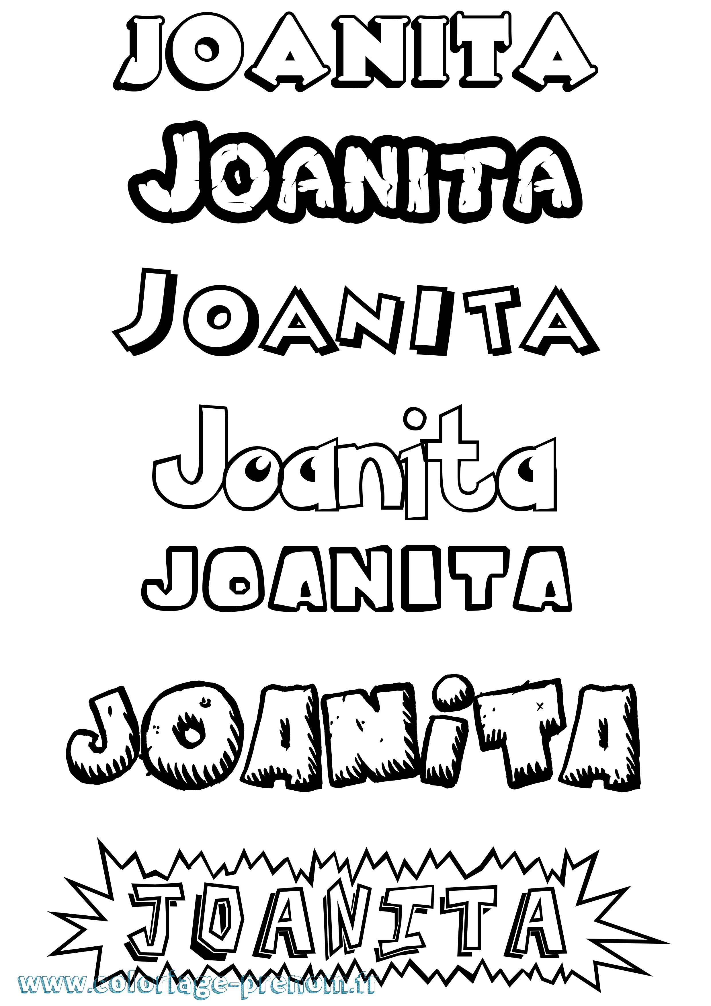 Coloriage Joanita Dessin Animé Coloriage prénom Joanita Dessin Animé