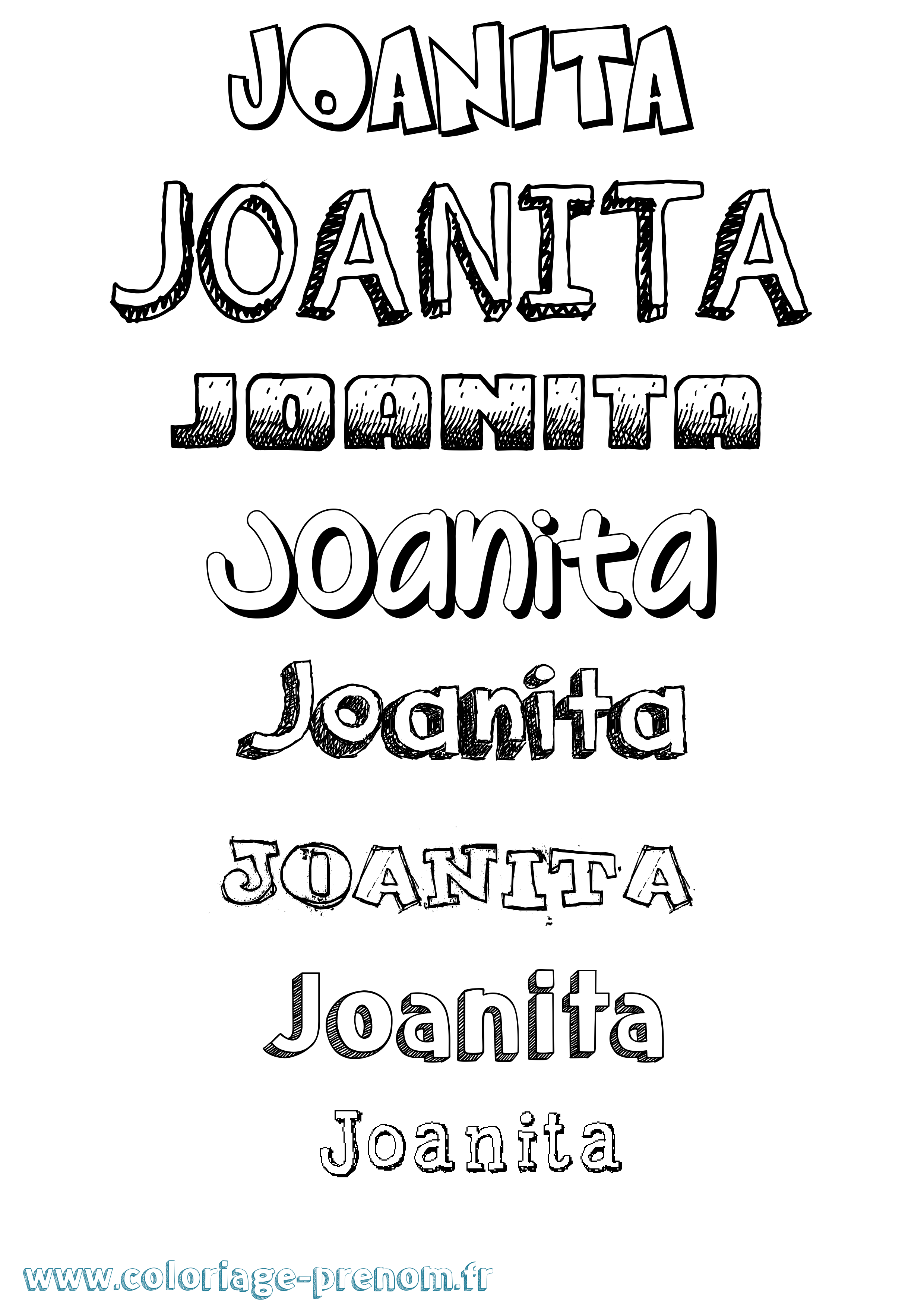 Coloriage Joanita Dessiné Coloriage prénom Joanita Dessiné