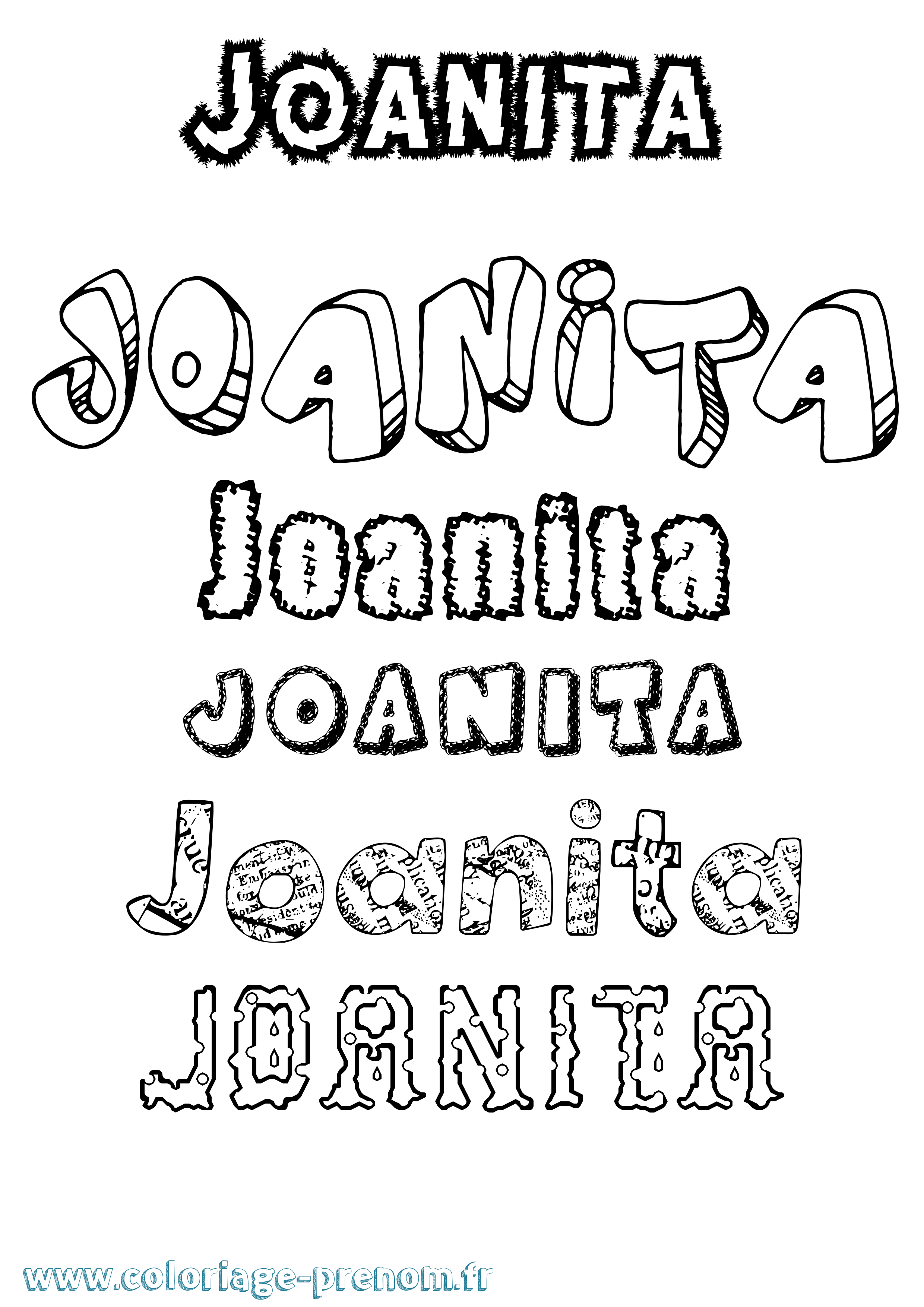 Coloriage Joanita Destructuré Coloriage prénom Joanita Destructuré