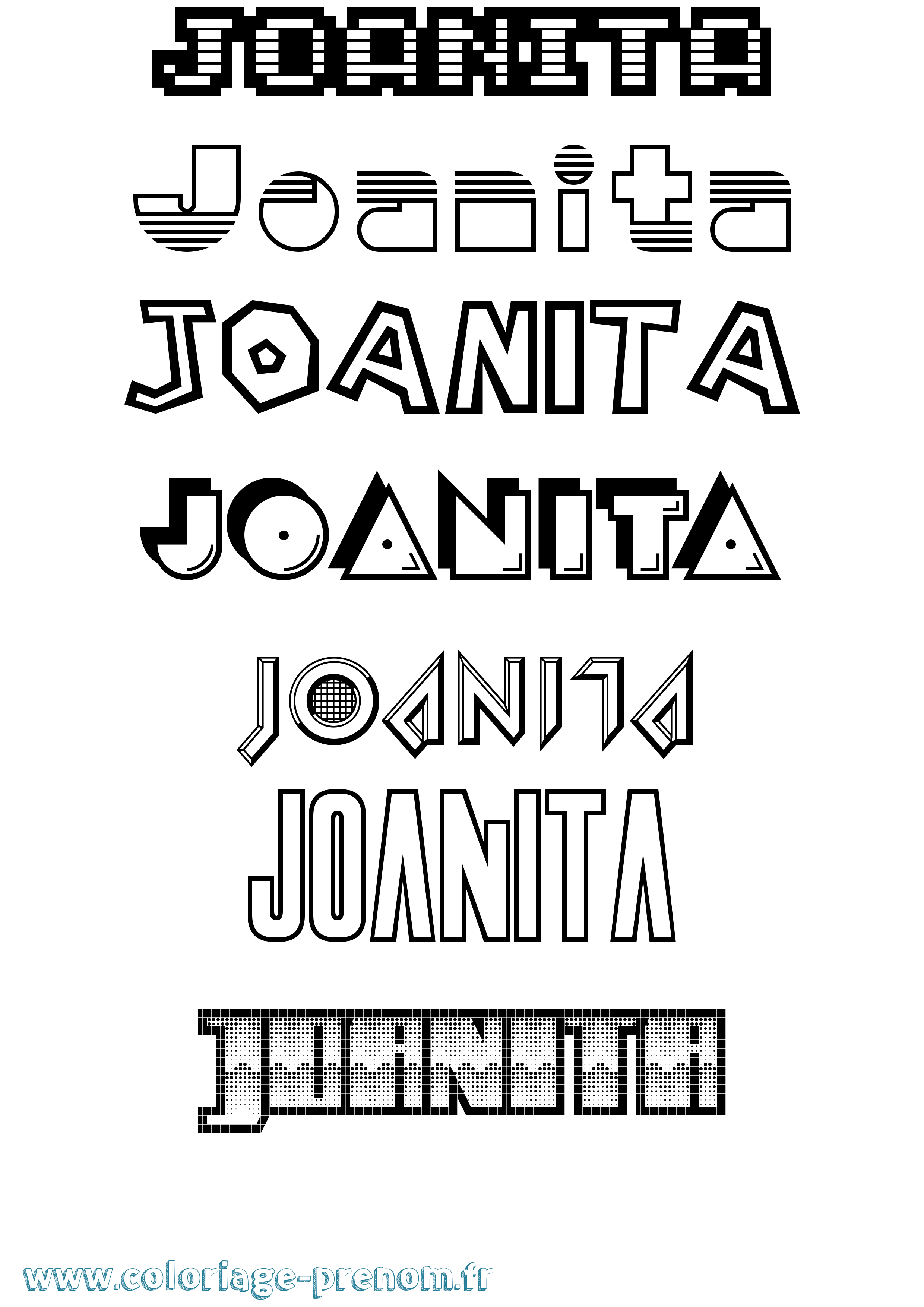 Coloriage Joanita Jeux Vidéos Coloriage prénom Joanita Jeux Vidéos