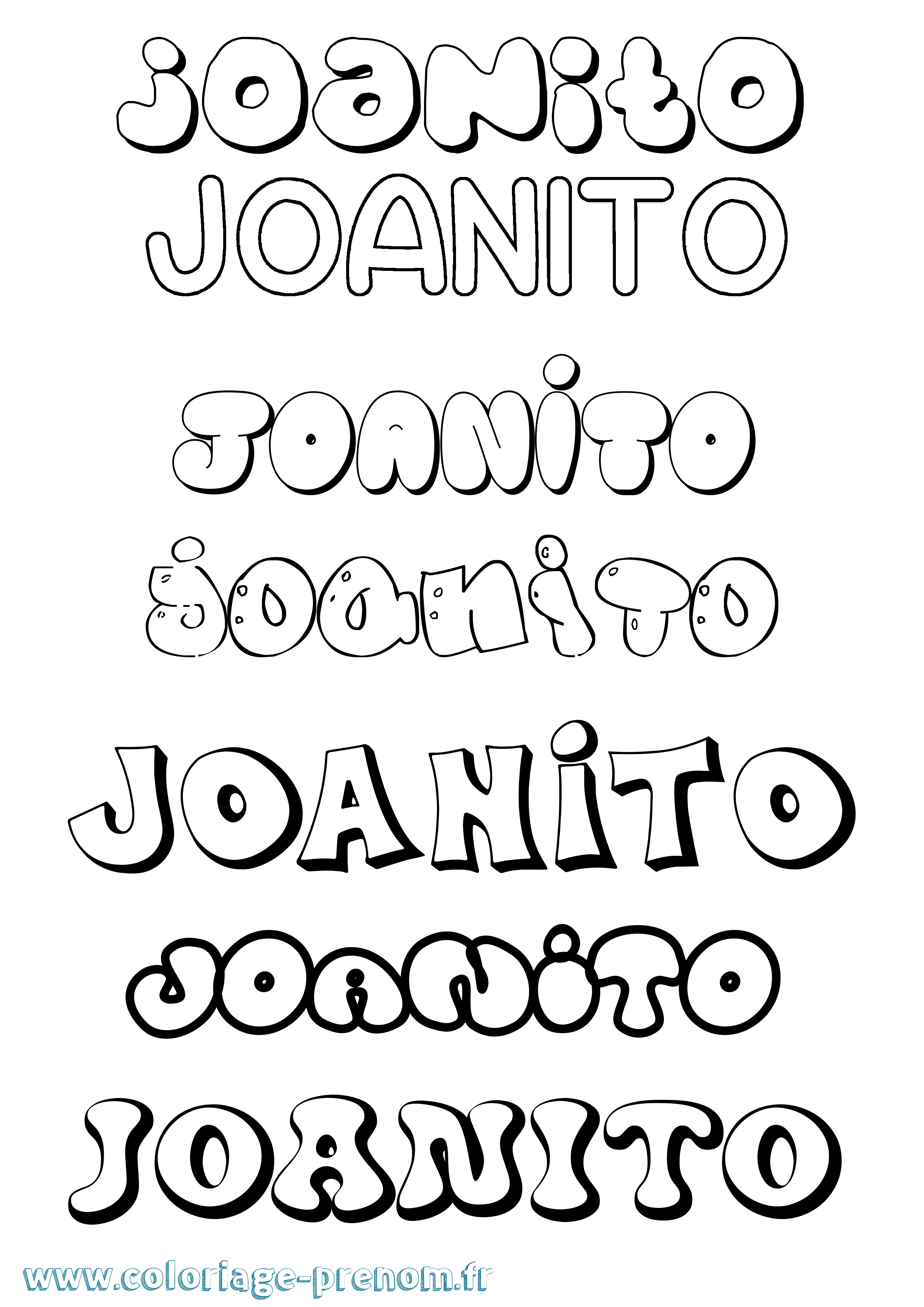 Coloriage Joanito Bubble Coloriage prénom Joanito Bubble