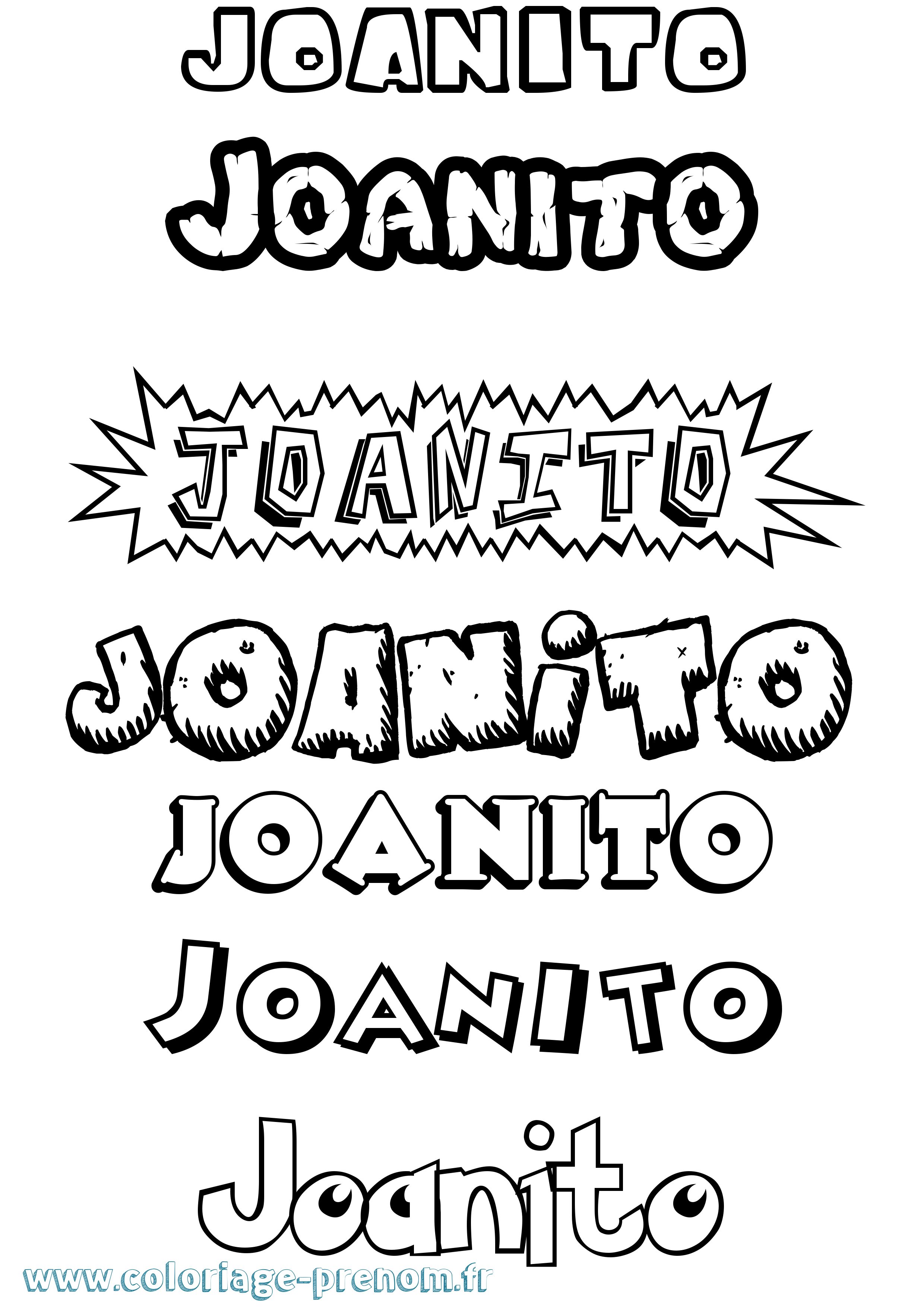 Coloriage Joanito Dessin Animé Coloriage prénom Joanito Dessin Animé